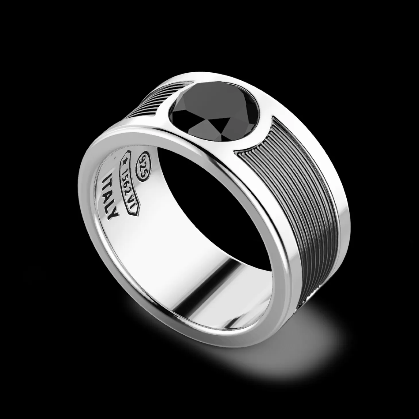 Zancan Gioielli Anello A Fascia Zancan In Argento Con Pietra Onice Centrale.> Anelli