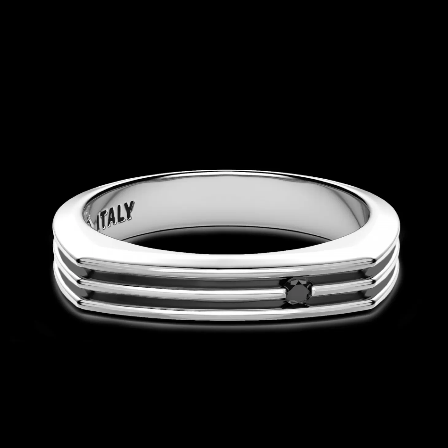 Zancan Gioielli Anello A Fede Zancan In Argento Con Pietre Nere.> Anelli