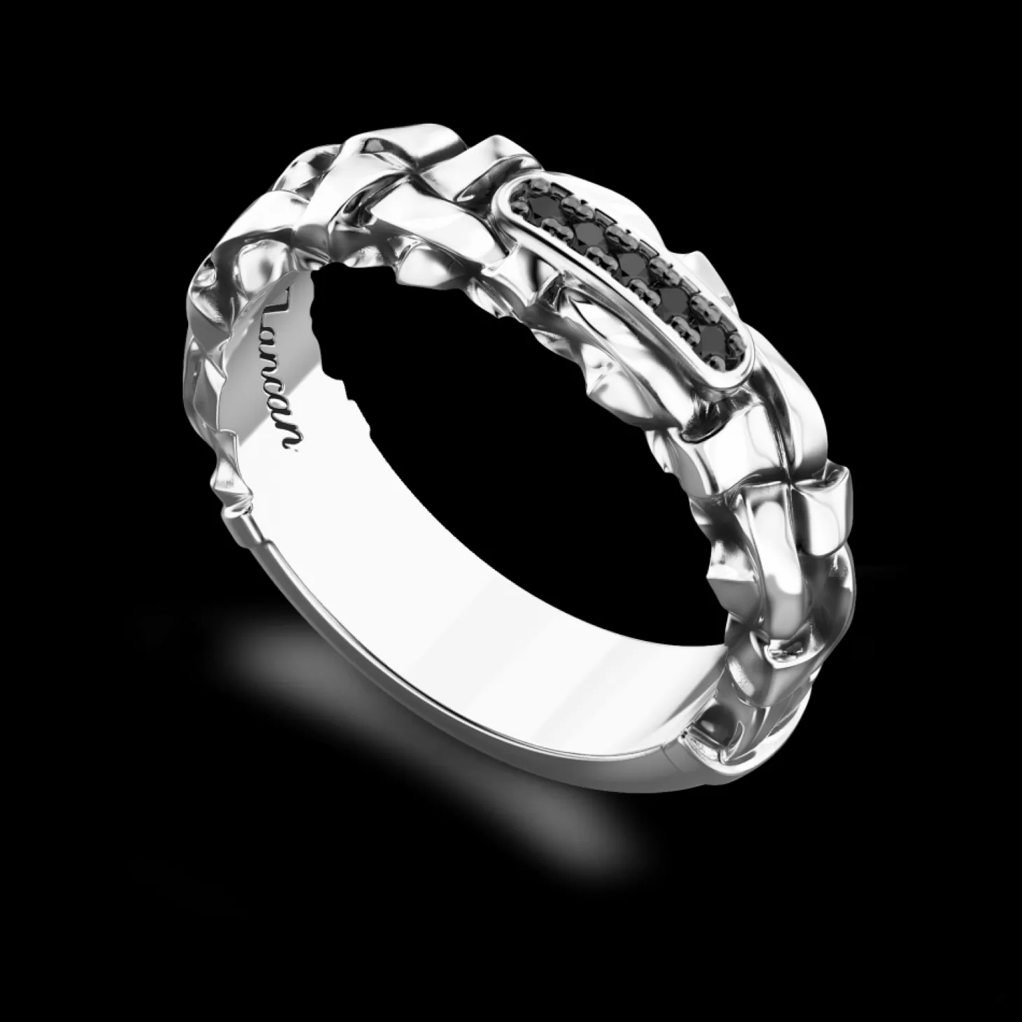 Zancan Gioielli Anello A Fede Zancan In Argento Con Pietre Nere.> Anelli
