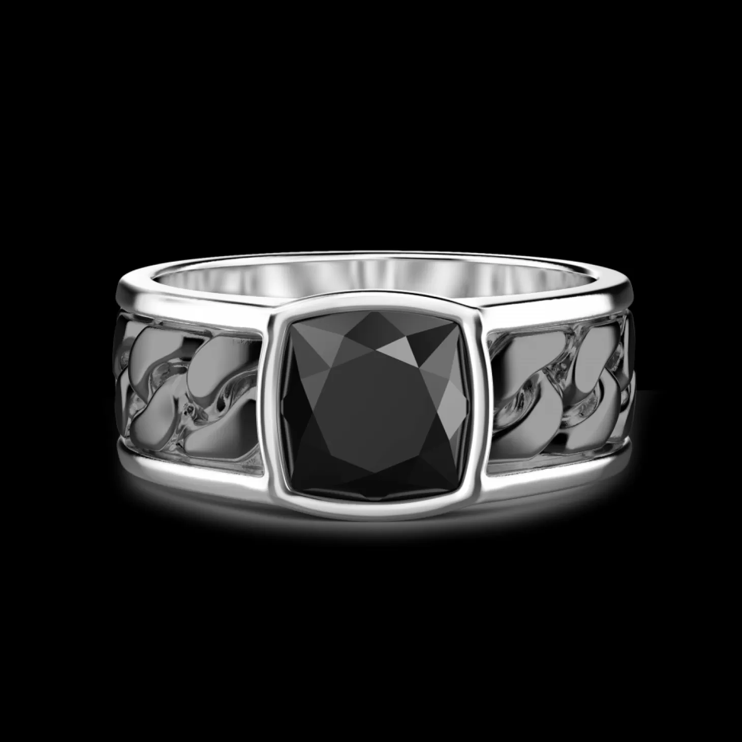 Zancan Gioielli Anello In Argento Bianco E Nero Con Onice.> Anelli
