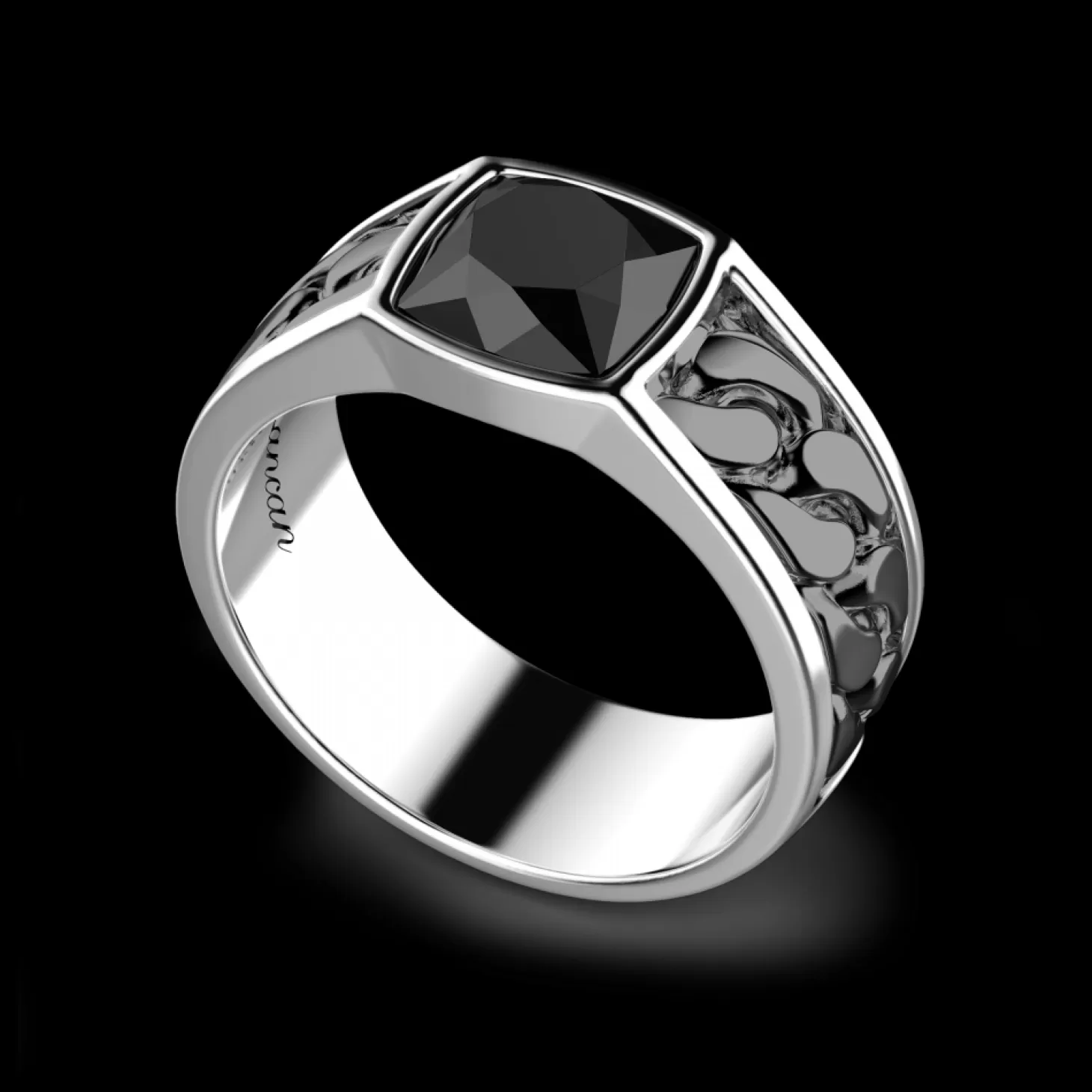 Zancan Gioielli Anello In Argento Bianco E Nero Con Onice.> Anelli