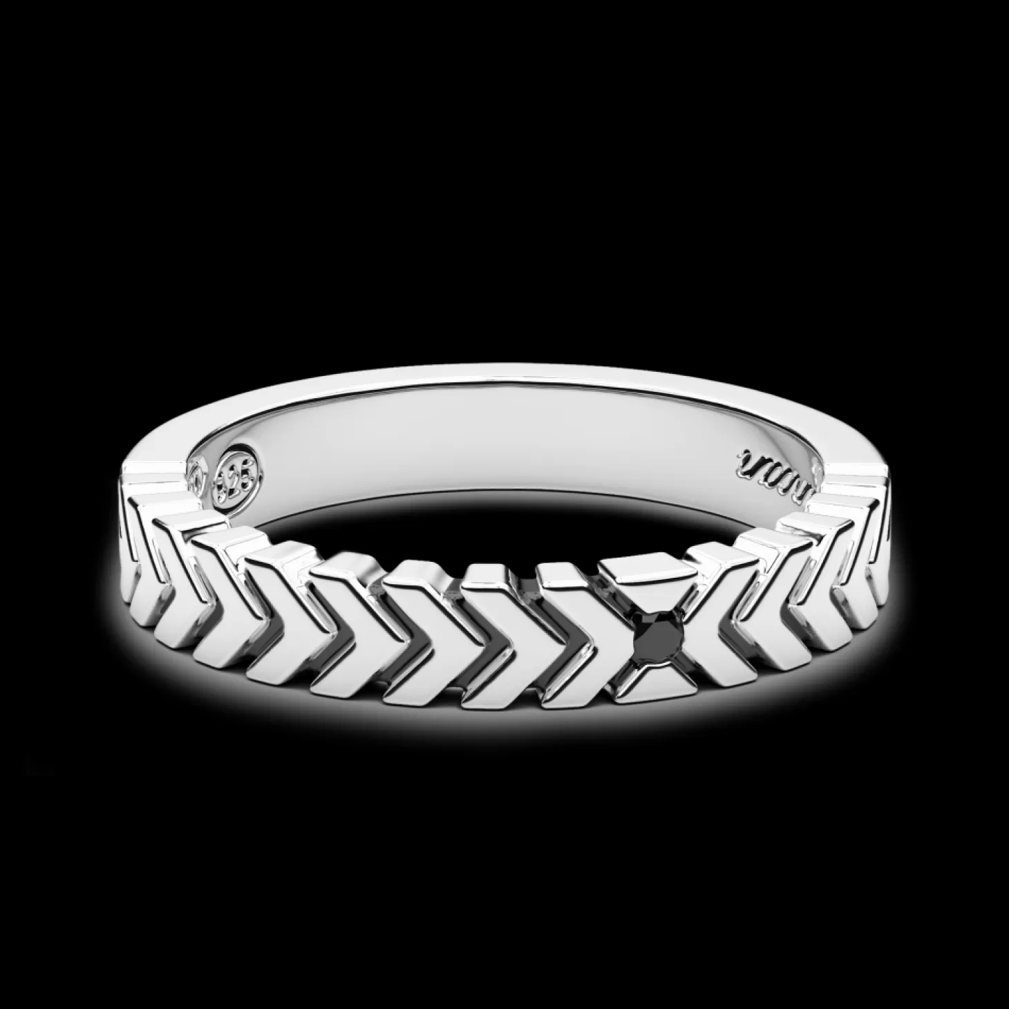 Zancan Gioielli Anello In Argento Con Spinelli Neri.> Anelli