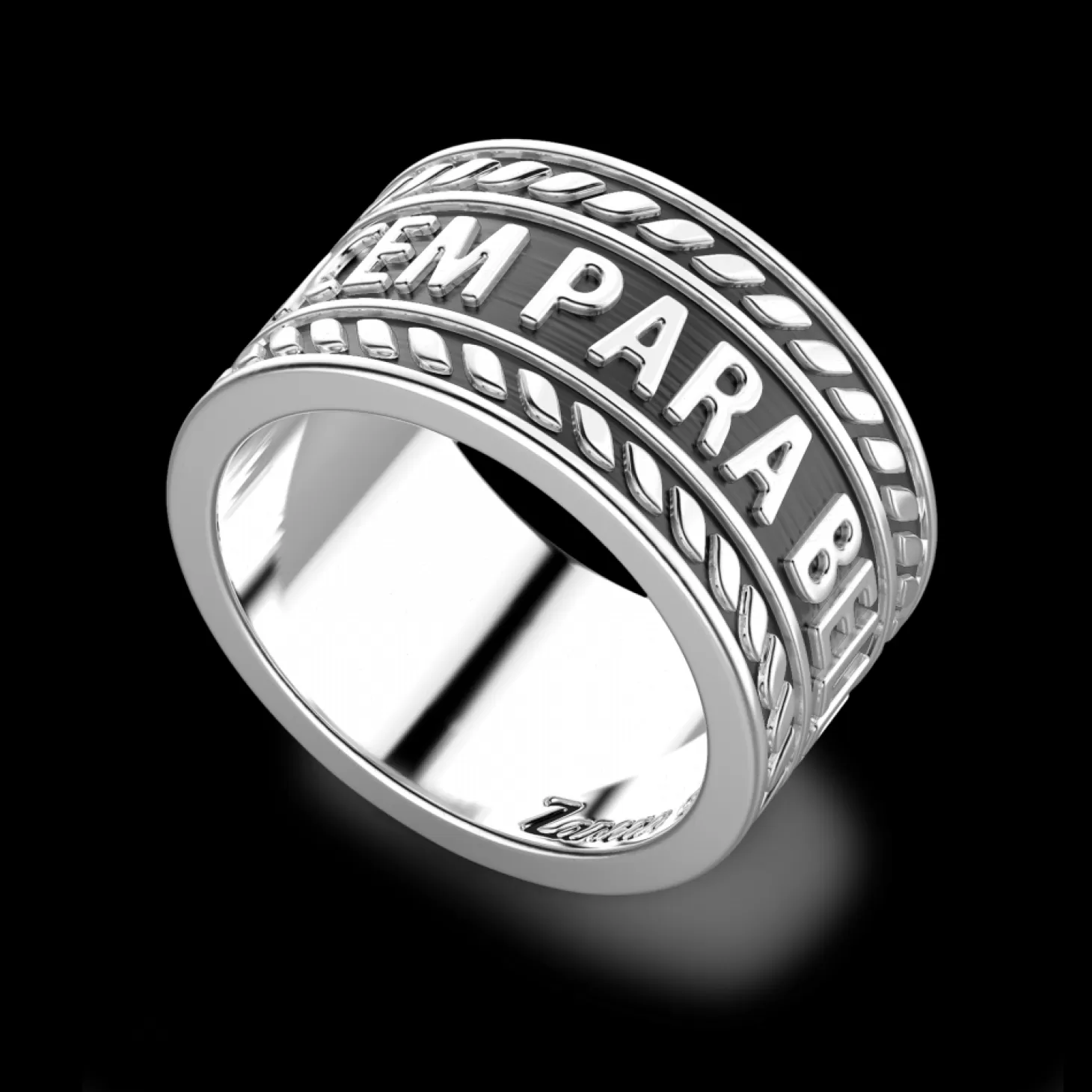 Zancan Gioielli Anello Zancan A Fascia In Argento Con Scritta In Latino.> Anelli