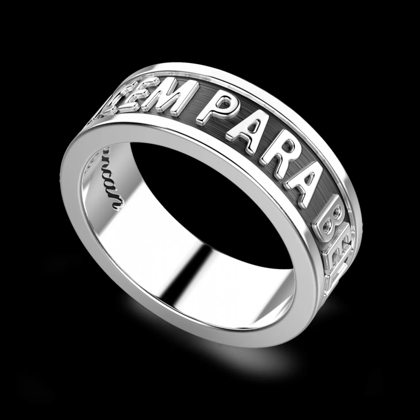 Zancan Gioielli Anello Zancan A Fascia In Argento Con Scritta In Latino.> Anelli