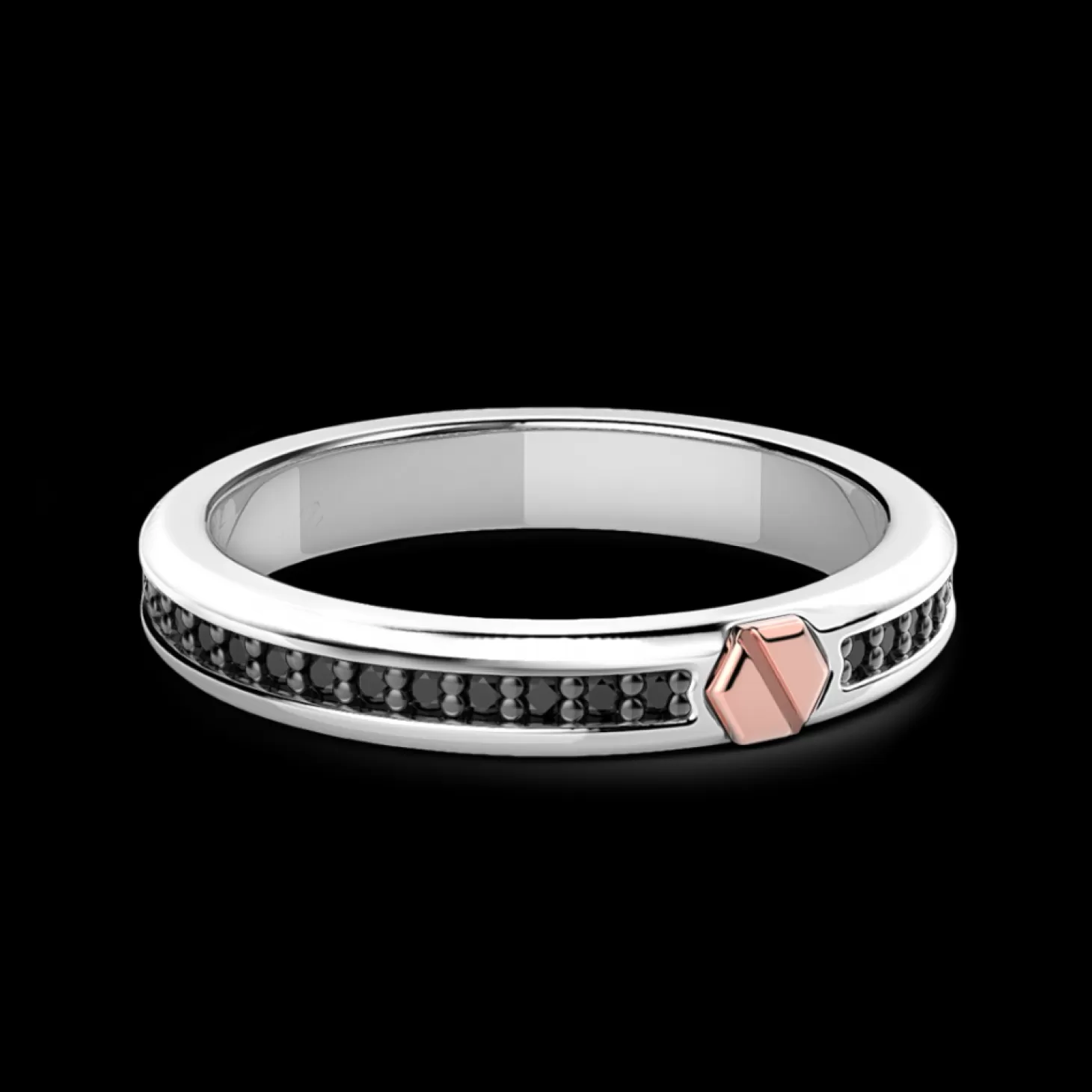 Zancan Gioielli Anello Zancan A Fede In Argento Con Pietre E Vite In Oro Rosa.> Anelli