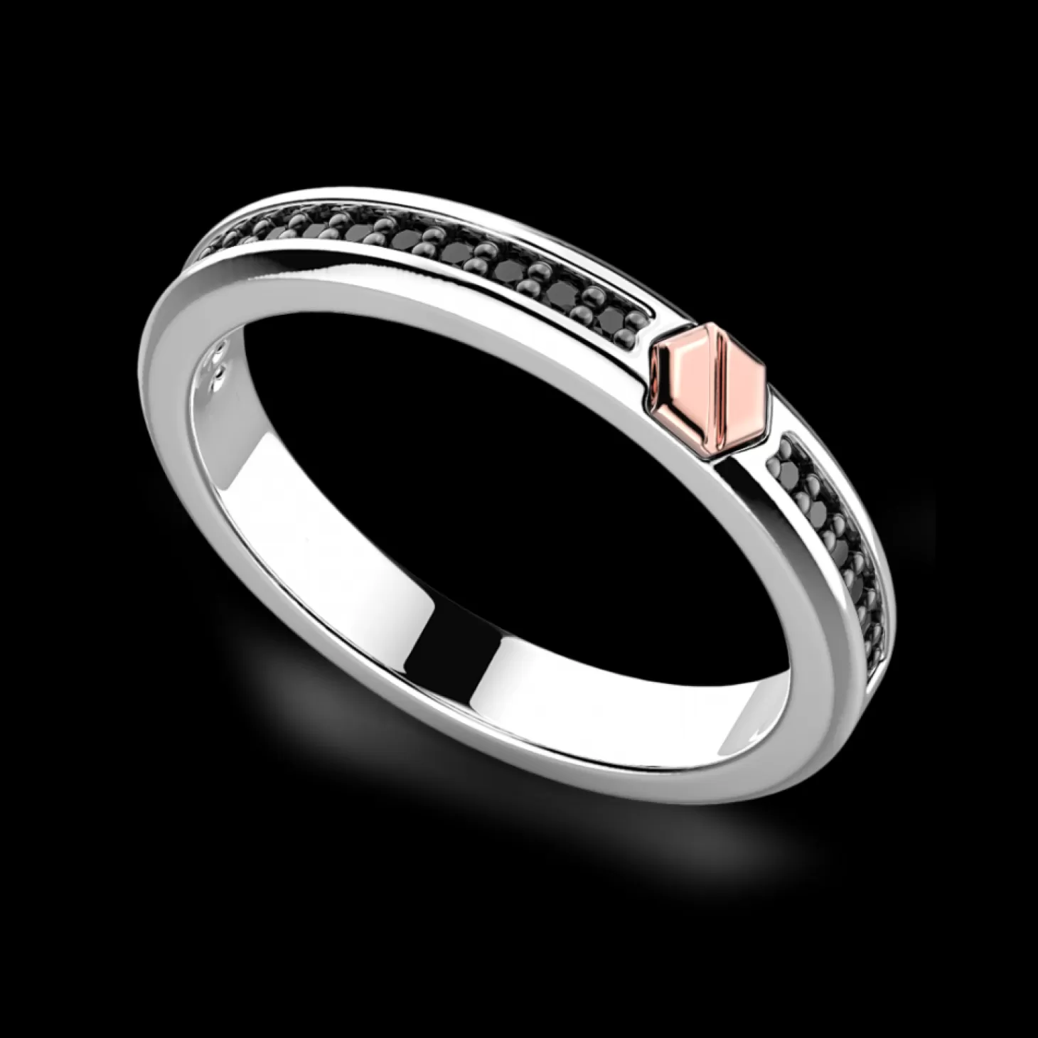 Zancan Gioielli Anello Zancan A Fede In Argento Con Pietre E Vite In Oro Rosa.> Anelli