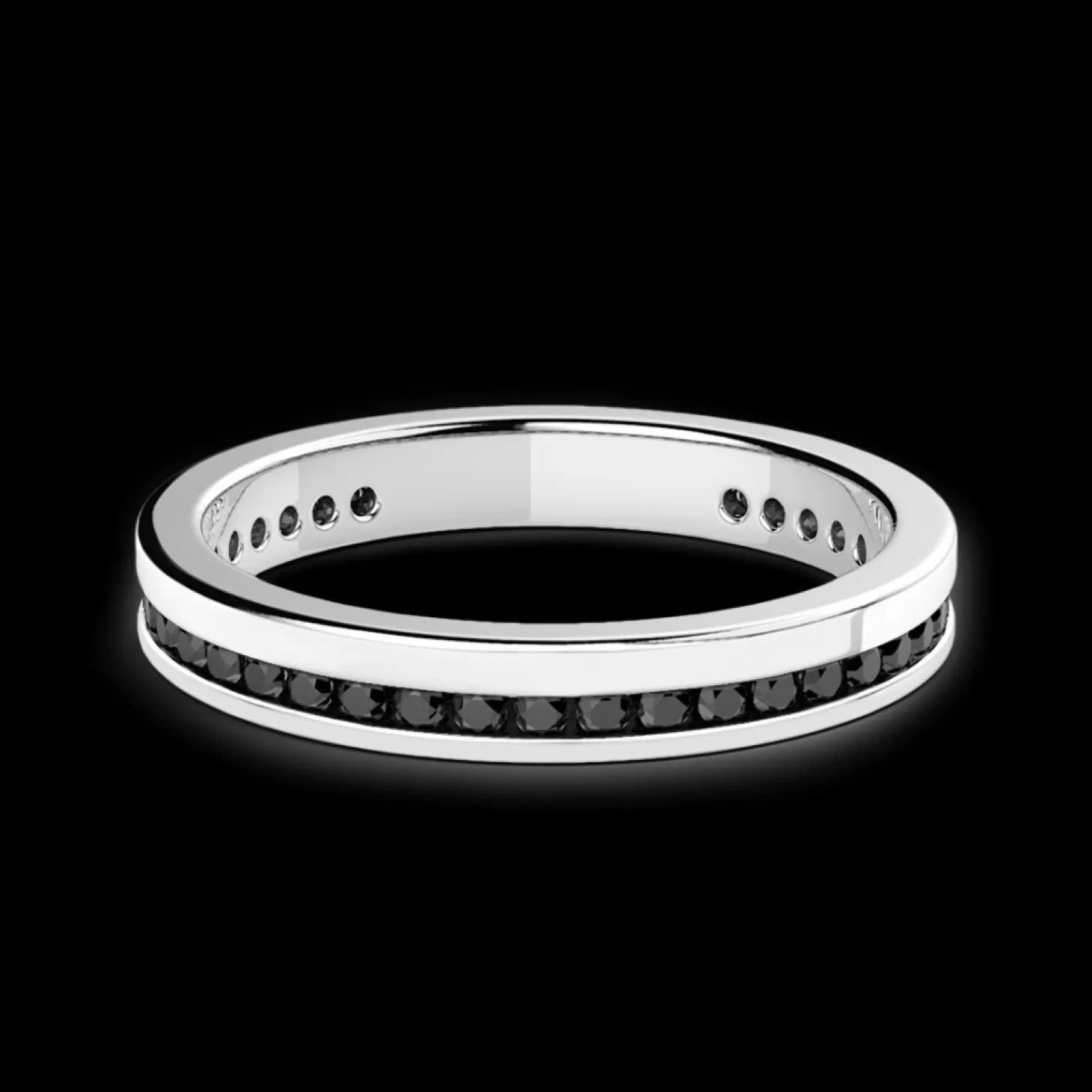 Zancan Gioielli Anello Zancan A Fede In Argento Con Pietre Nere.> Anelli