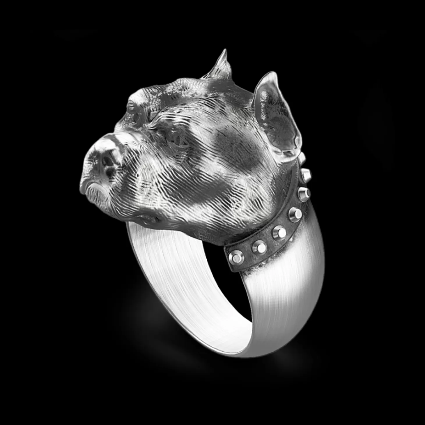 Zancan Gioielli Anello Zancan Pitbull In Argento Con Finitura Vintage.> Anelli