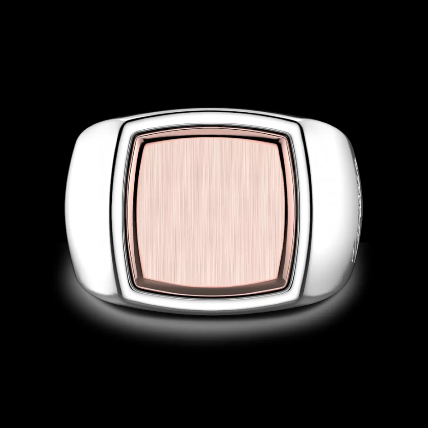Zancan Gioielli Anello Zancan Quadrato In Argento E Oro Rosa.> Anelli