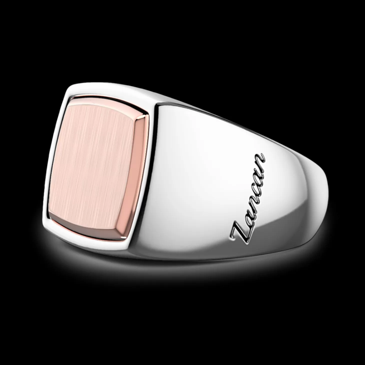 Zancan Gioielli Anello Zancan Quadrato In Argento E Oro Rosa.> Anelli