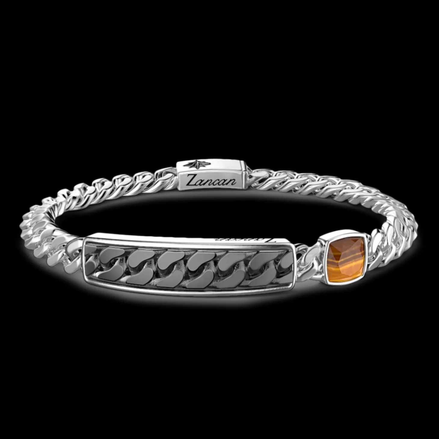 Zancan Gioielli Bracciale A Grumetta Zancan Con Targa E Pietra Occhio Di Tigre.> Bracciali
