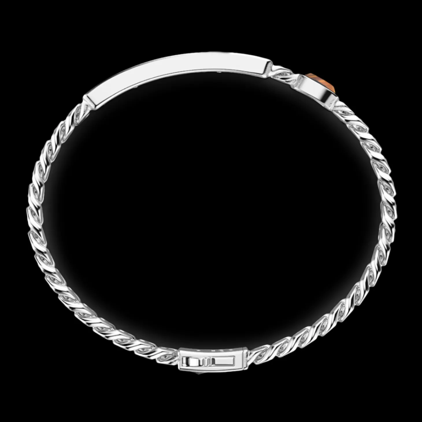 Zancan Gioielli Bracciale A Grumetta Zancan Con Targa E Pietra Occhio Di Tigre.> Bracciali
