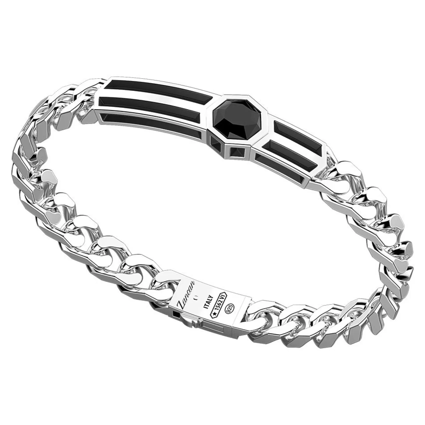 Zancan Gioielli Bracciale A Grumetta Zancan In Argento Con Targa E Onice.> Bracciali