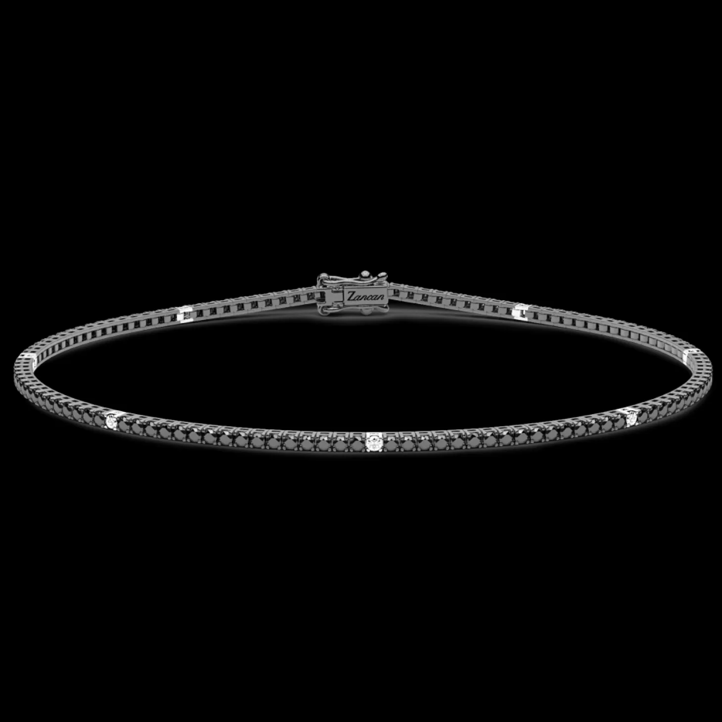 Zancan Gioielli Bracciale Tennis Zancan In Oro 18Kt Con Diamanti Neri E Bianchi.> Bracciali