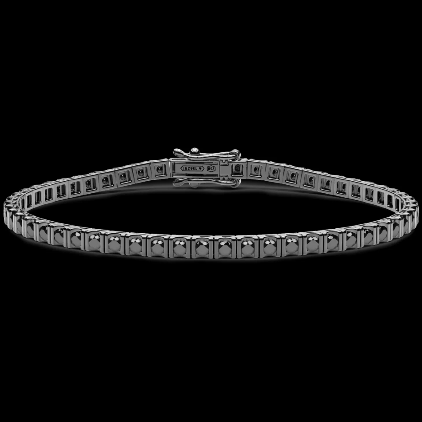 Zancan Gioielli Bracciale Tennis Zancan In Oro 18Kt E Diamanti Neri.> Bracciali