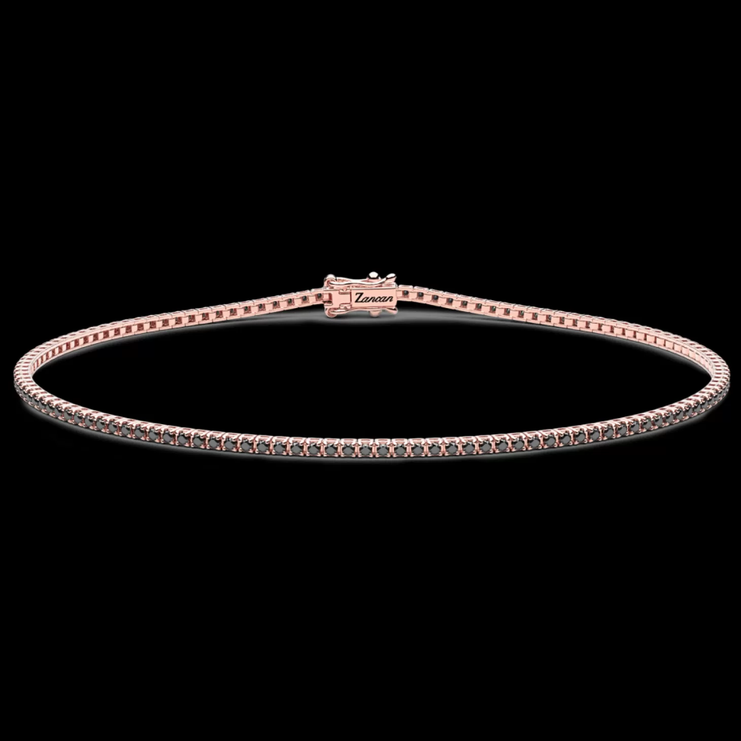 Zancan Gioielli Bracciale Tennis Zancan In Oro Rosa 18Kt Con Diamanti Neri.> Bracciali