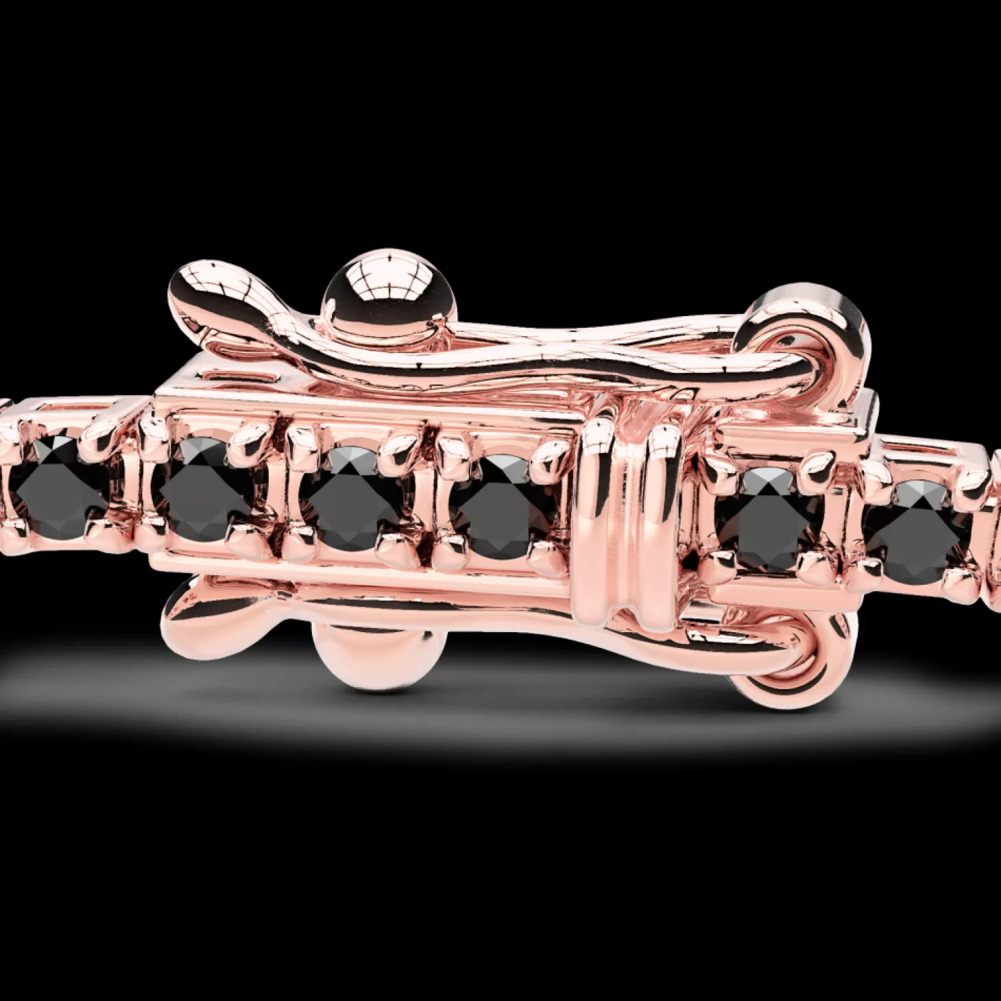 Zancan Gioielli Bracciale Tennis Zancan In Oro Rosa 18Kt Con Diamanti Neri.> Bracciali