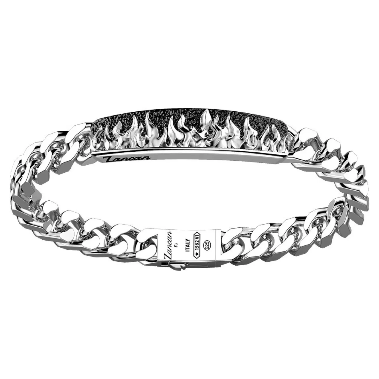 Zancan Gioielli Bracciale Zancan A Grumette In Argento Con Targa E Fiamme.> Bracciali