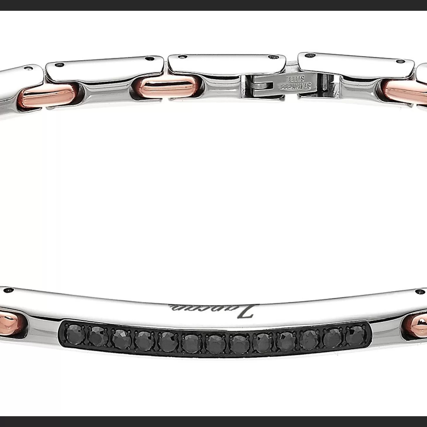 Zancan Gioielli Bracciale Zancan In Acciaio Con Pietre Nere.> Bracciali