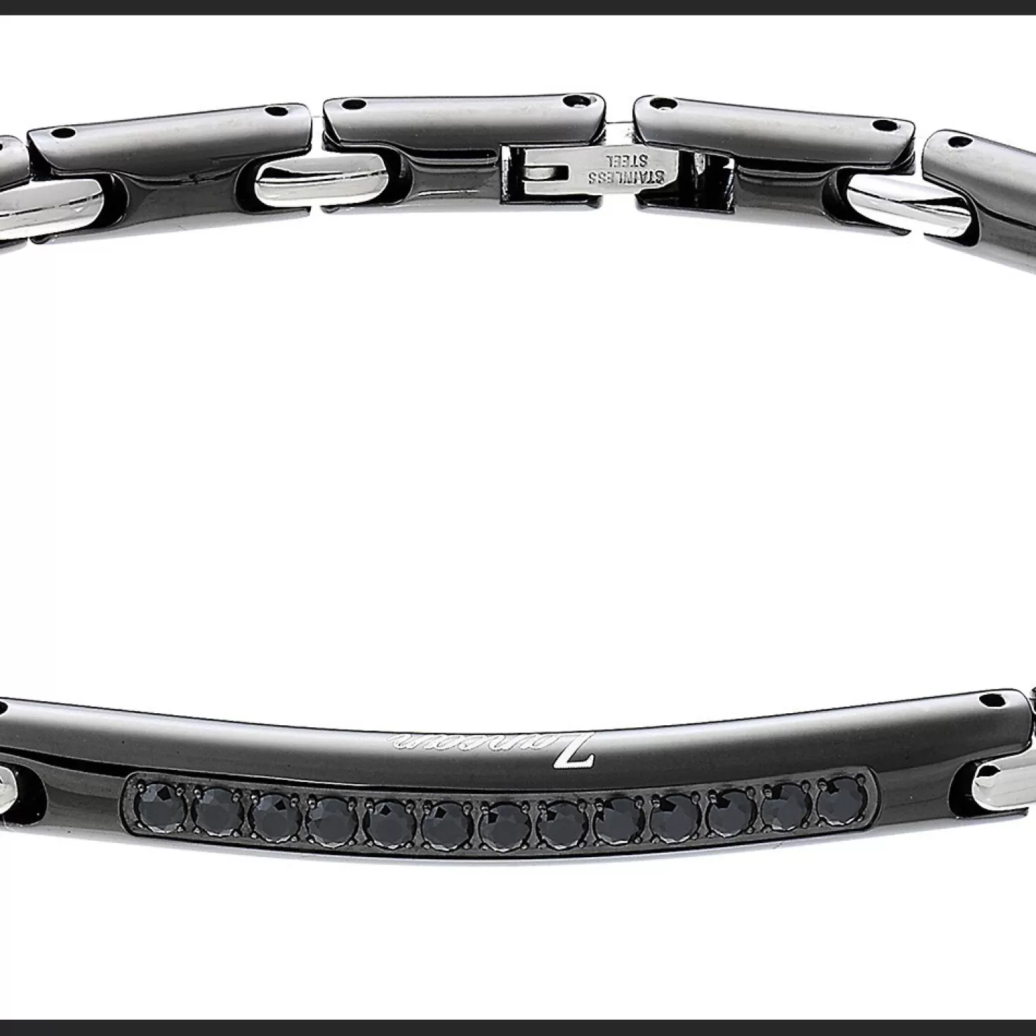 Zancan Gioielli Bracciale Zancan In Acciaio Con Pietre Nere.> Bracciali