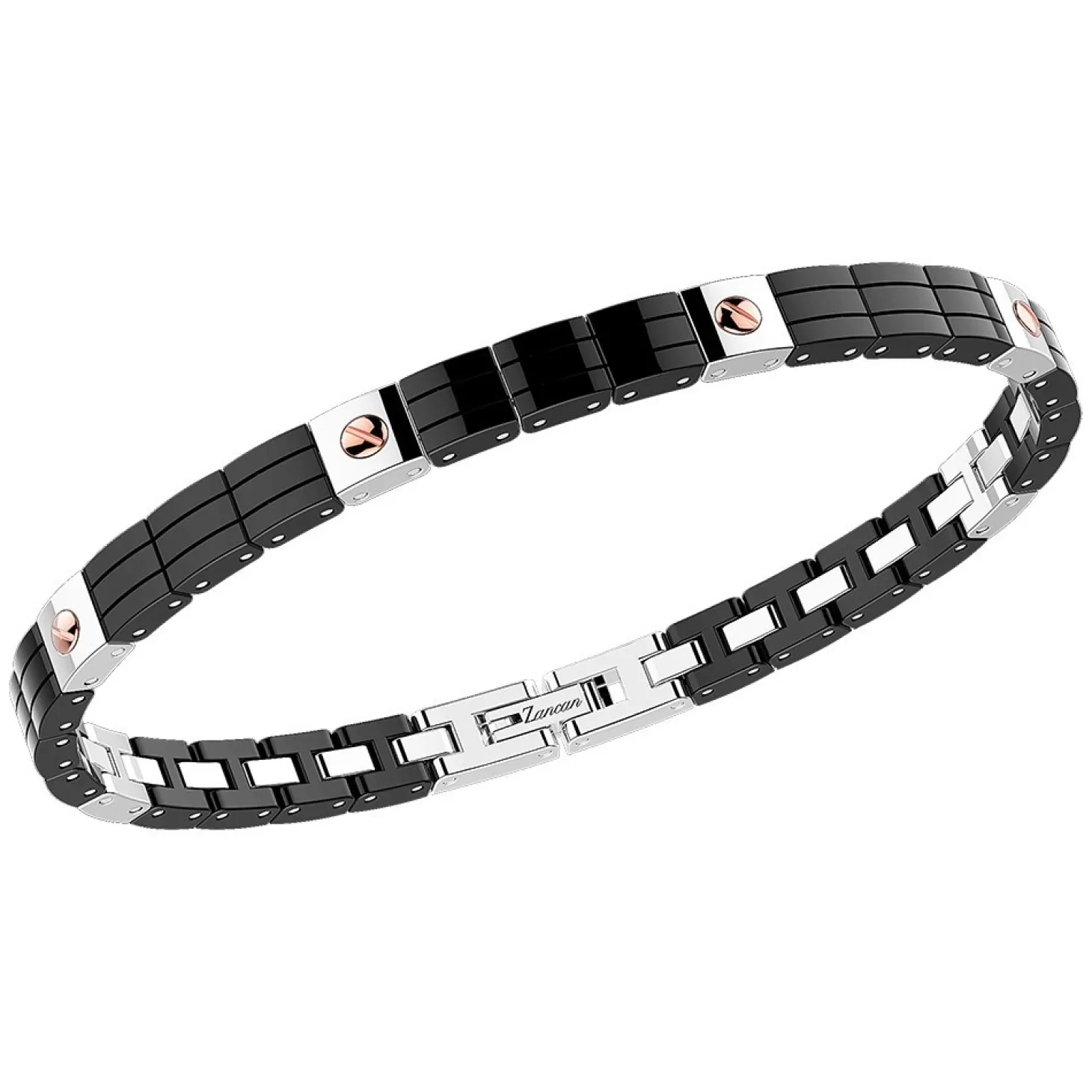 Zancan Gioielli Bracciale Zancan In Acciaio E Ceramica Nera> Bracciali