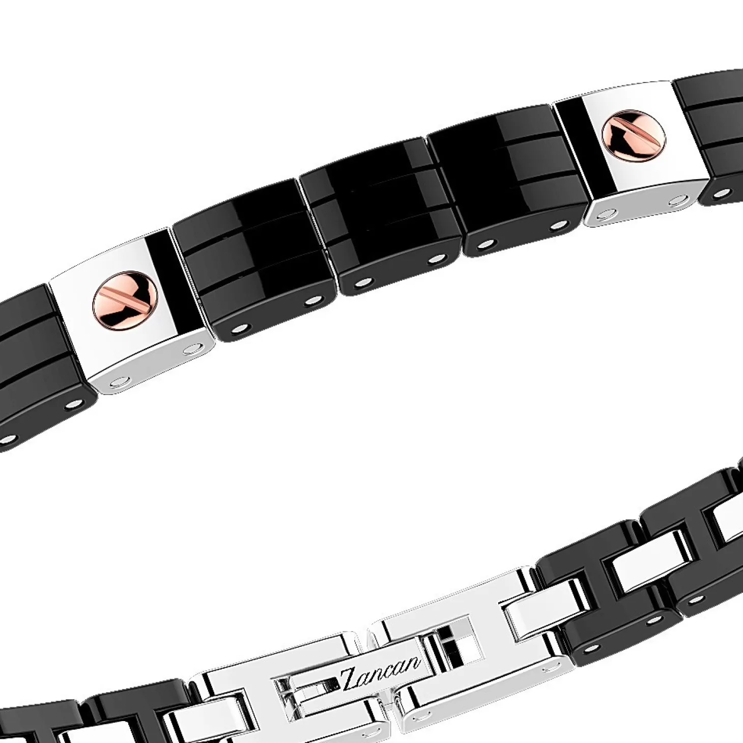 Zancan Gioielli Bracciale Zancan In Acciaio E Ceramica Nera> Bracciali