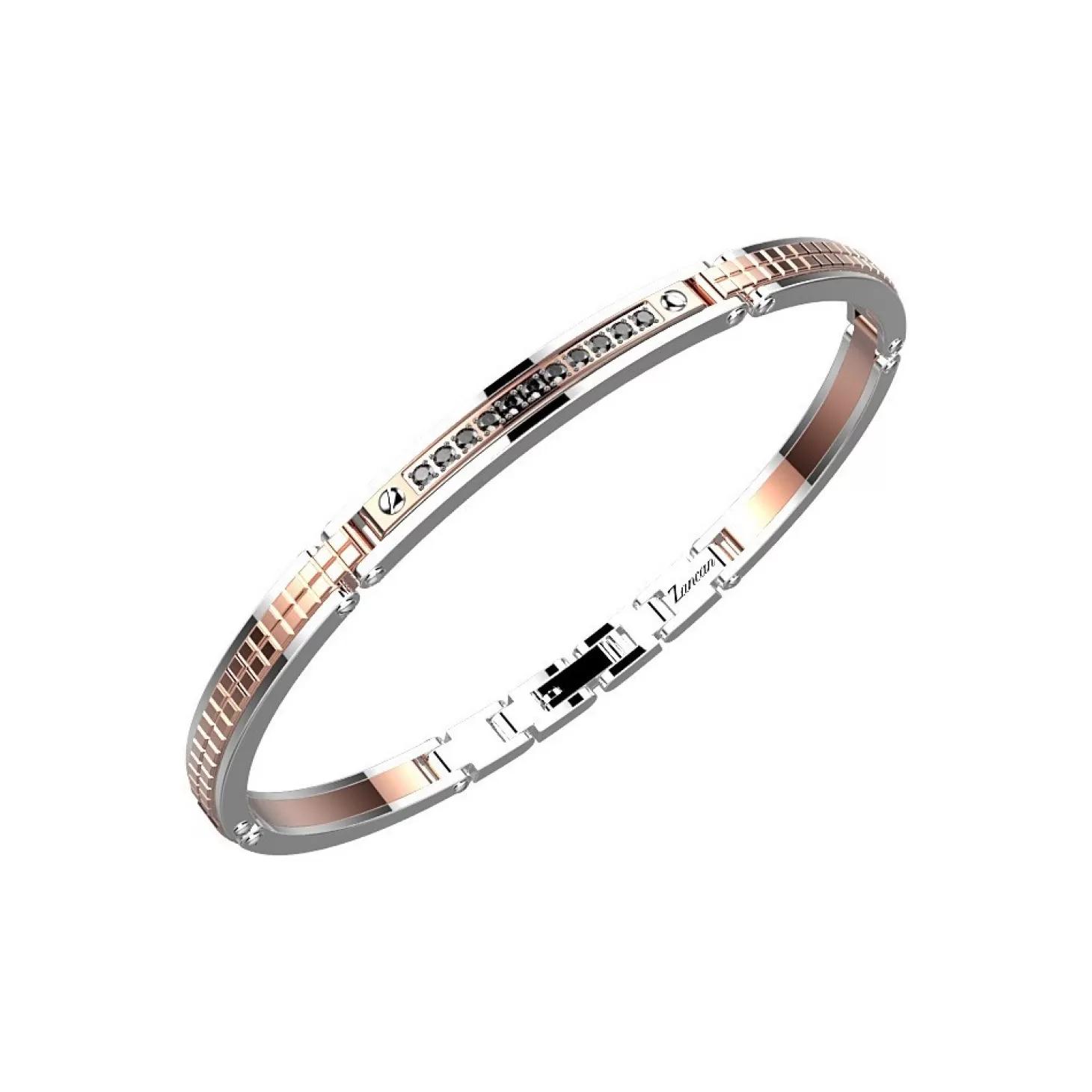 Zancan Gioielli Bracciale Zancan In Acciaio E Pietre Nere.> Bracciali