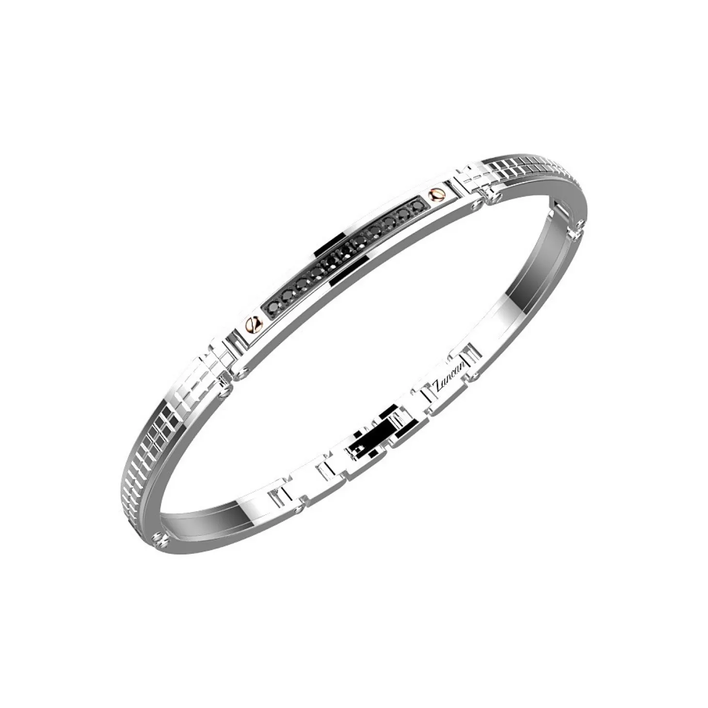 Zancan Gioielli Bracciale Zancan In Acciaio E Pietre Nere.> Bracciali