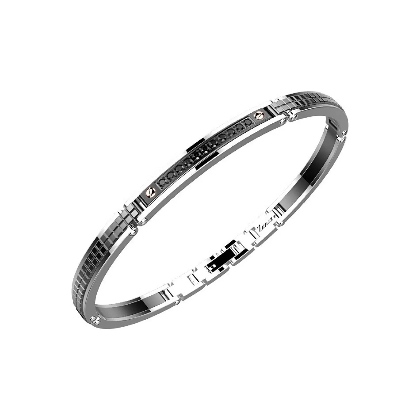 Zancan Gioielli Bracciale Zancan In Acciaio E Pietre Nere.> Bracciali