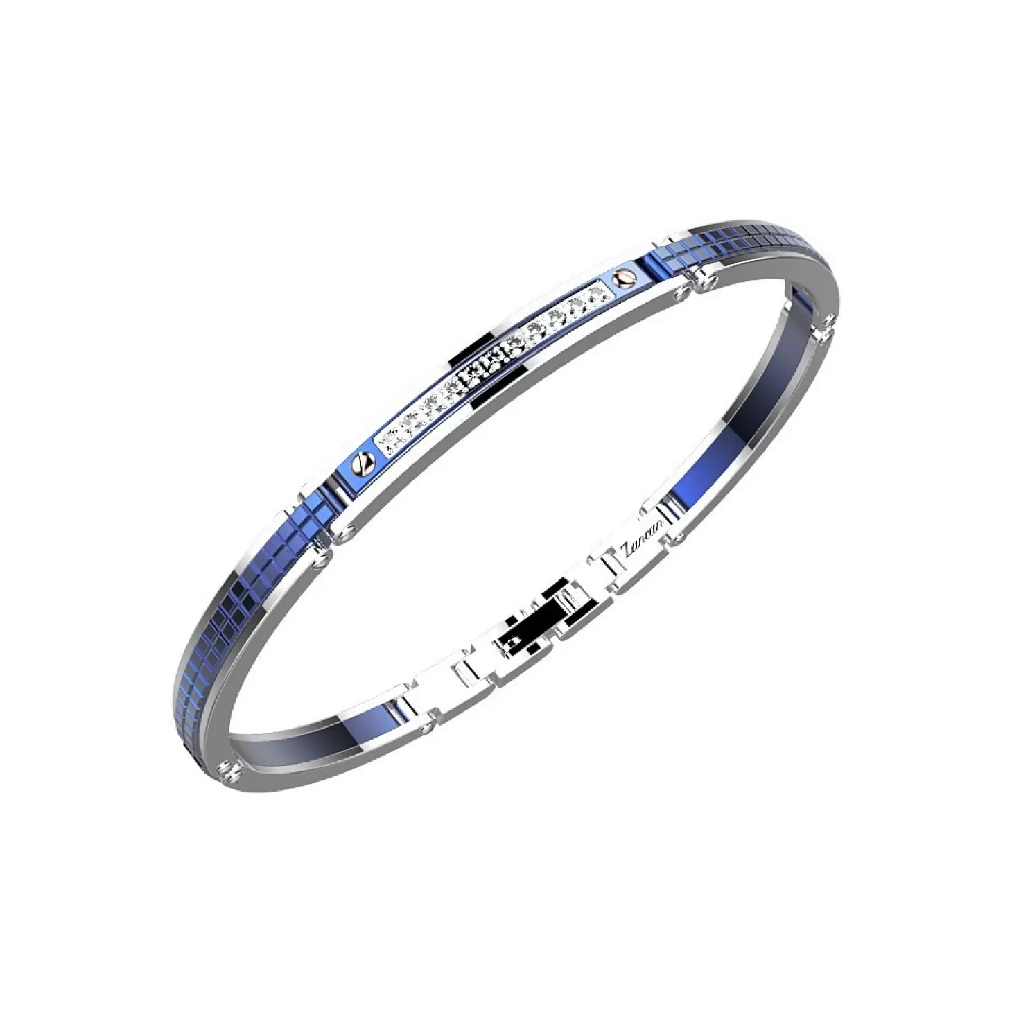 Zancan Gioielli Bracciale Zancan In Acciaio E Zaffiri Bianchi.> Bracciali