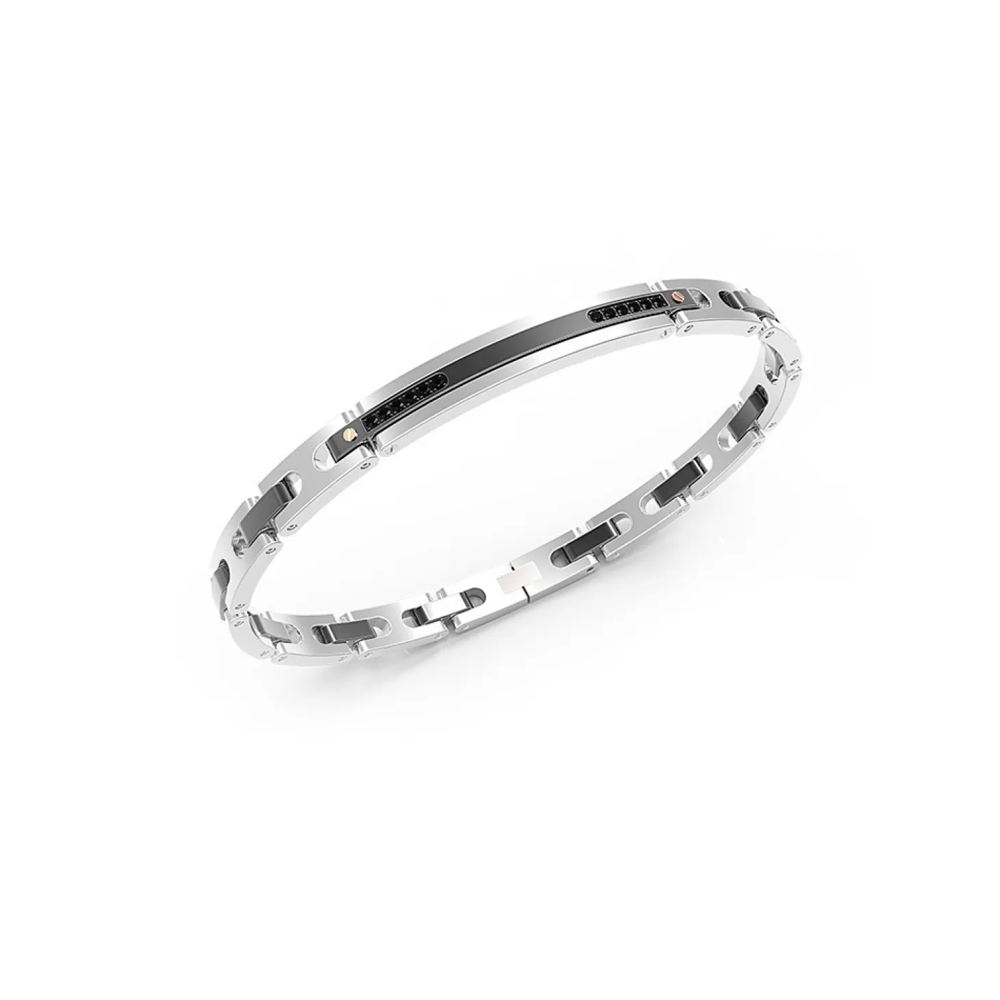 Zancan Gioielli Bracciale Zancan In Acciaio Nero E Pietre.> Bracciali