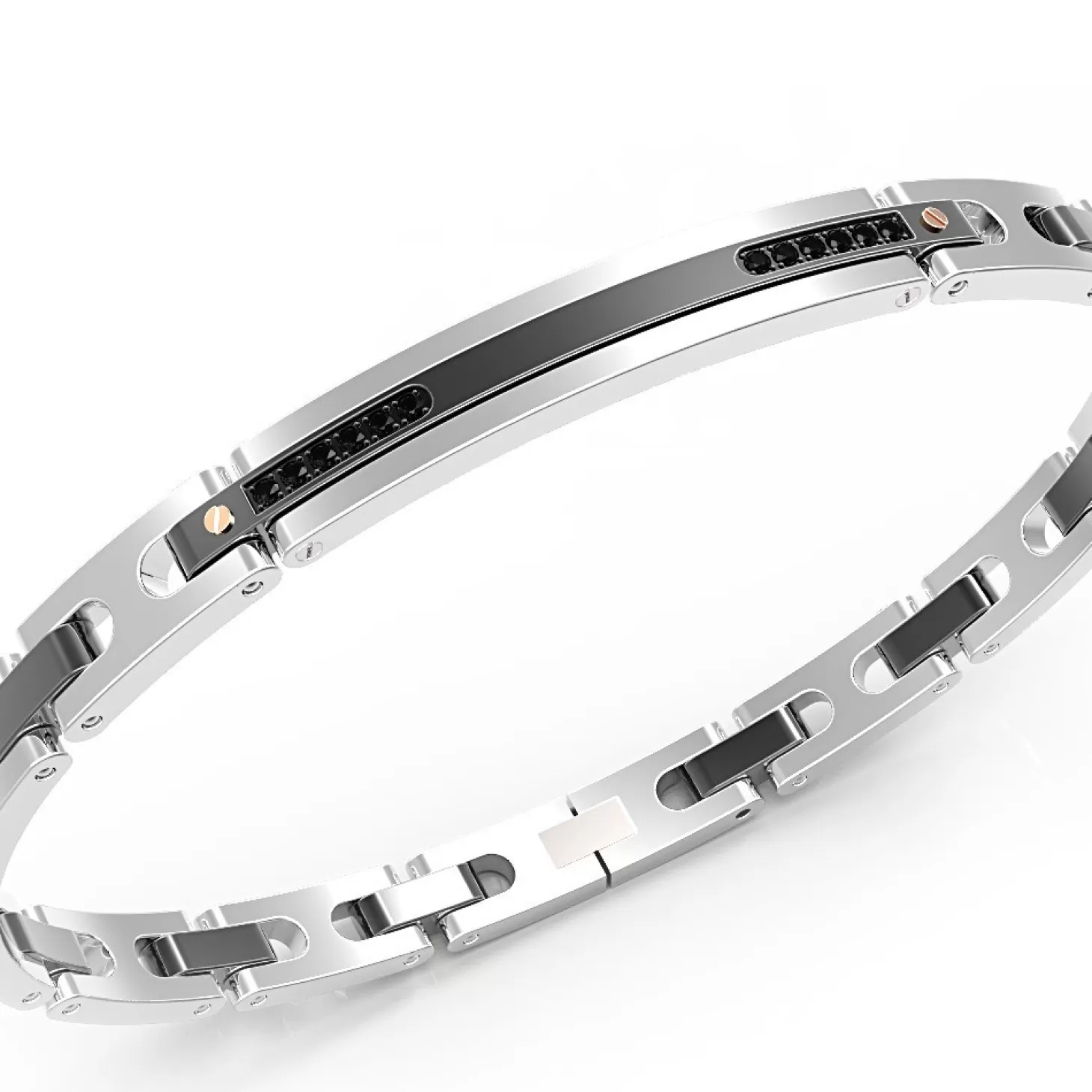 Zancan Gioielli Bracciale Zancan In Acciaio Nero E Pietre.> Bracciali