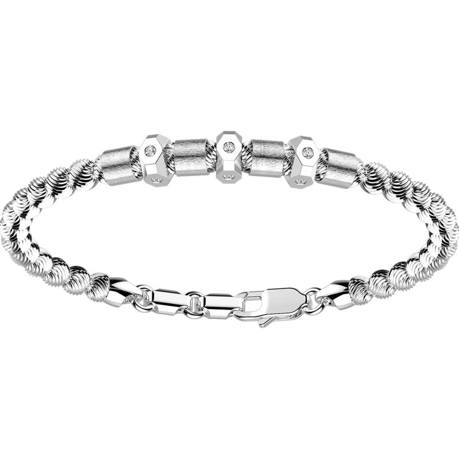 Zancan Gioielli Bracciale Zancan In Argento A Sfere Con Inserti Satinati.> Bracciali