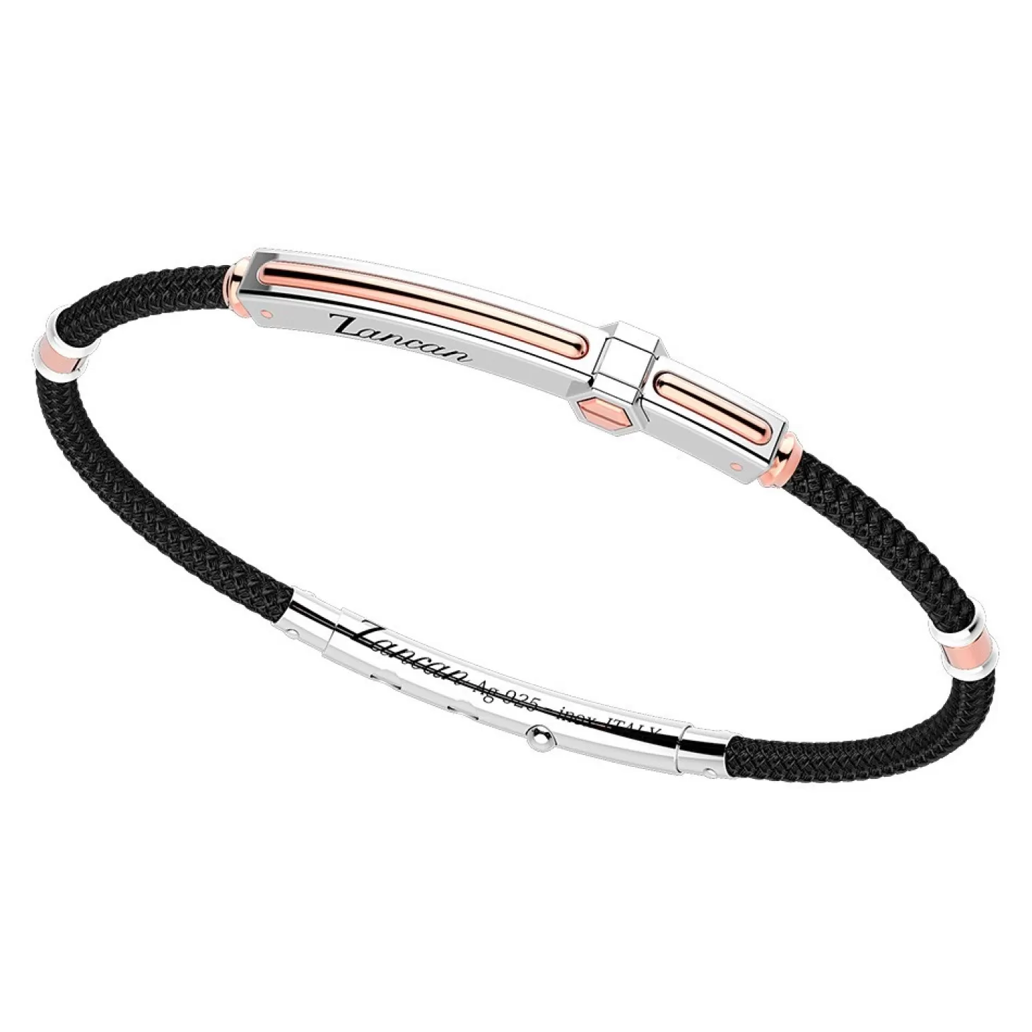 Zancan Gioielli Bracciale Zancan In Argento Con Inserti In Oro 18K E Kevlar.> Bracciali