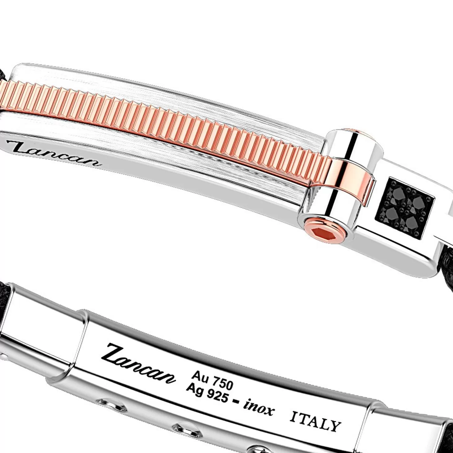 Zancan Gioielli Bracciale Zancan In Argento Con Inserti In Oro 18K E Kevlar.> Bracciali