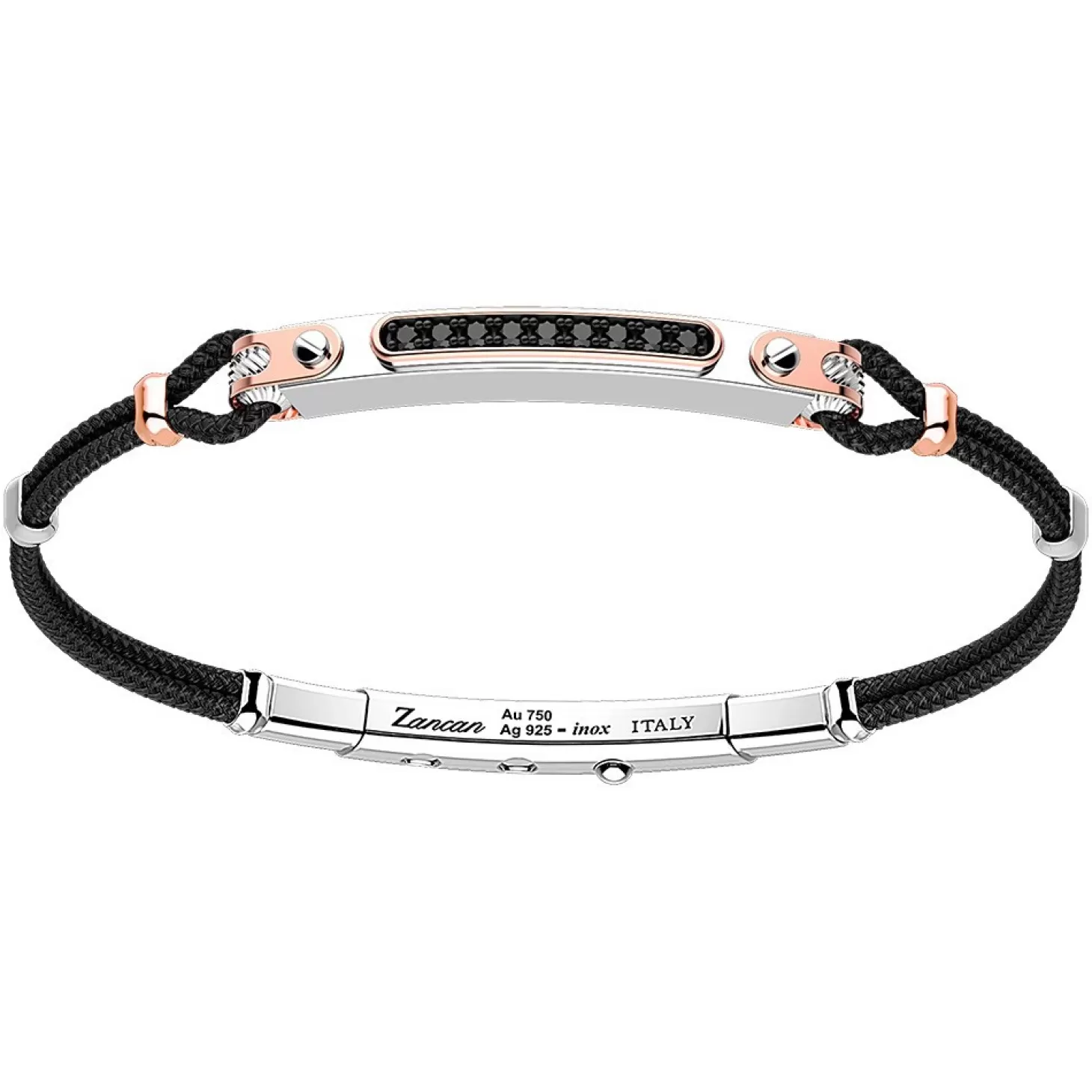 Zancan Gioielli Bracciale Zancan In Argento Con Inserti In Oro 18K, Pietre E Kevlar.> Bracciali