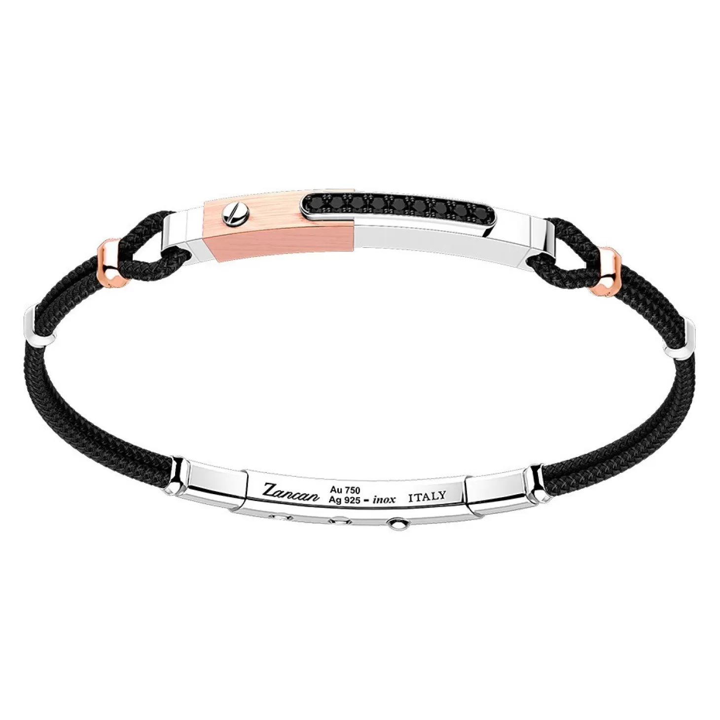 Zancan Gioielli Bracciale Zancan In Argento Con Inserti In Oro 18K, Pietre E Kevlar.> Bracciali