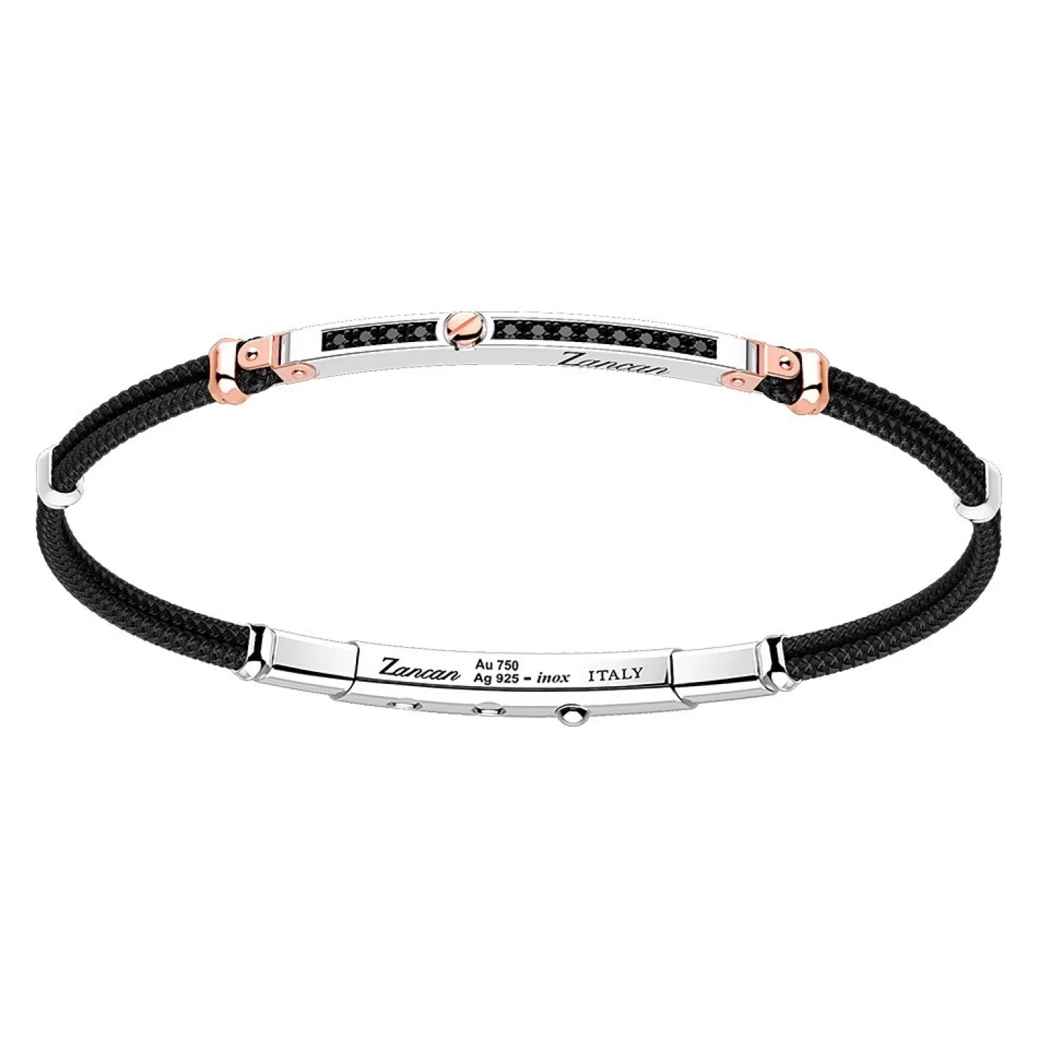 Zancan Gioielli Bracciale Zancan In Argento Con Inserti In Oro 18K, Pietre E Kevlar.> Bracciali