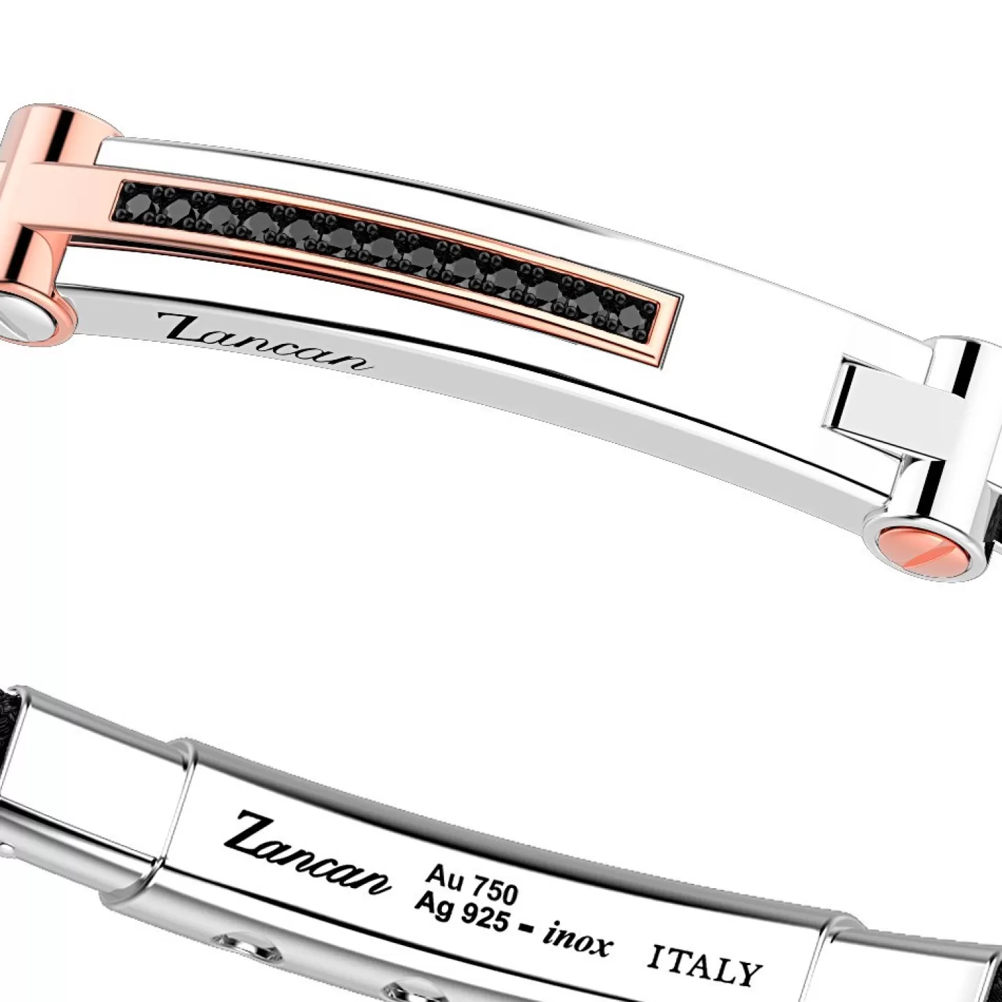 Zancan Gioielli Bracciale Zancan In Argento Con Inserti In Oro 18K, Pietre E Kevlar.> Bracciali