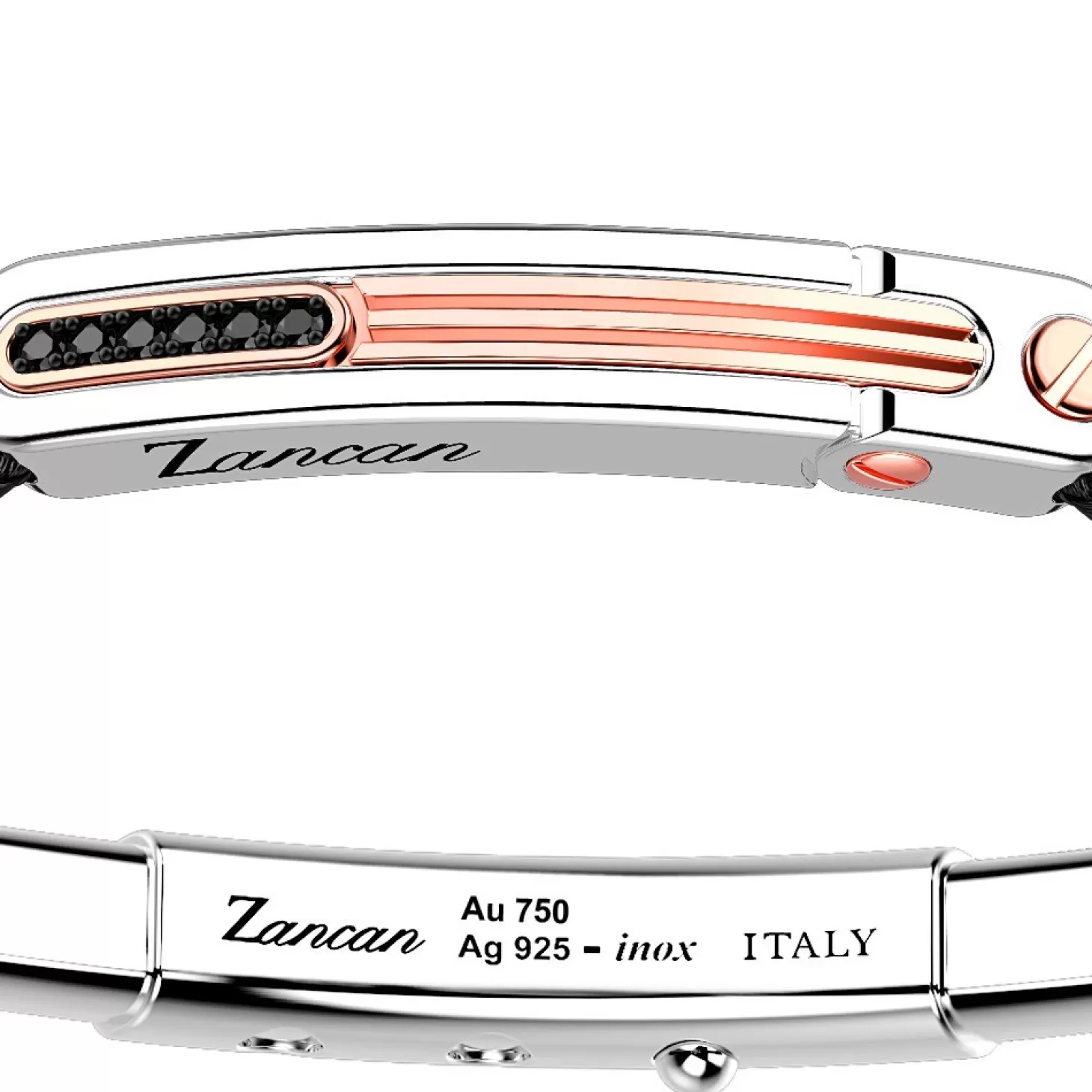 Zancan Gioielli Bracciale Zancan In Argento Con Inserti In Oro 18K, Pietre E Kevlar.> Bracciali
