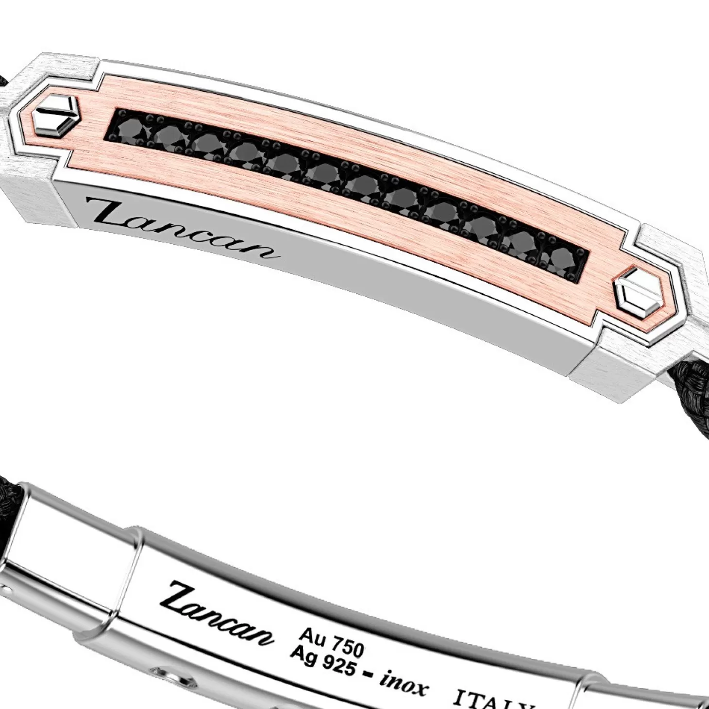 Zancan Gioielli Bracciale Zancan In Argento Con Inserti In Oro 18K, Pietre E Kevlar.> Bracciali