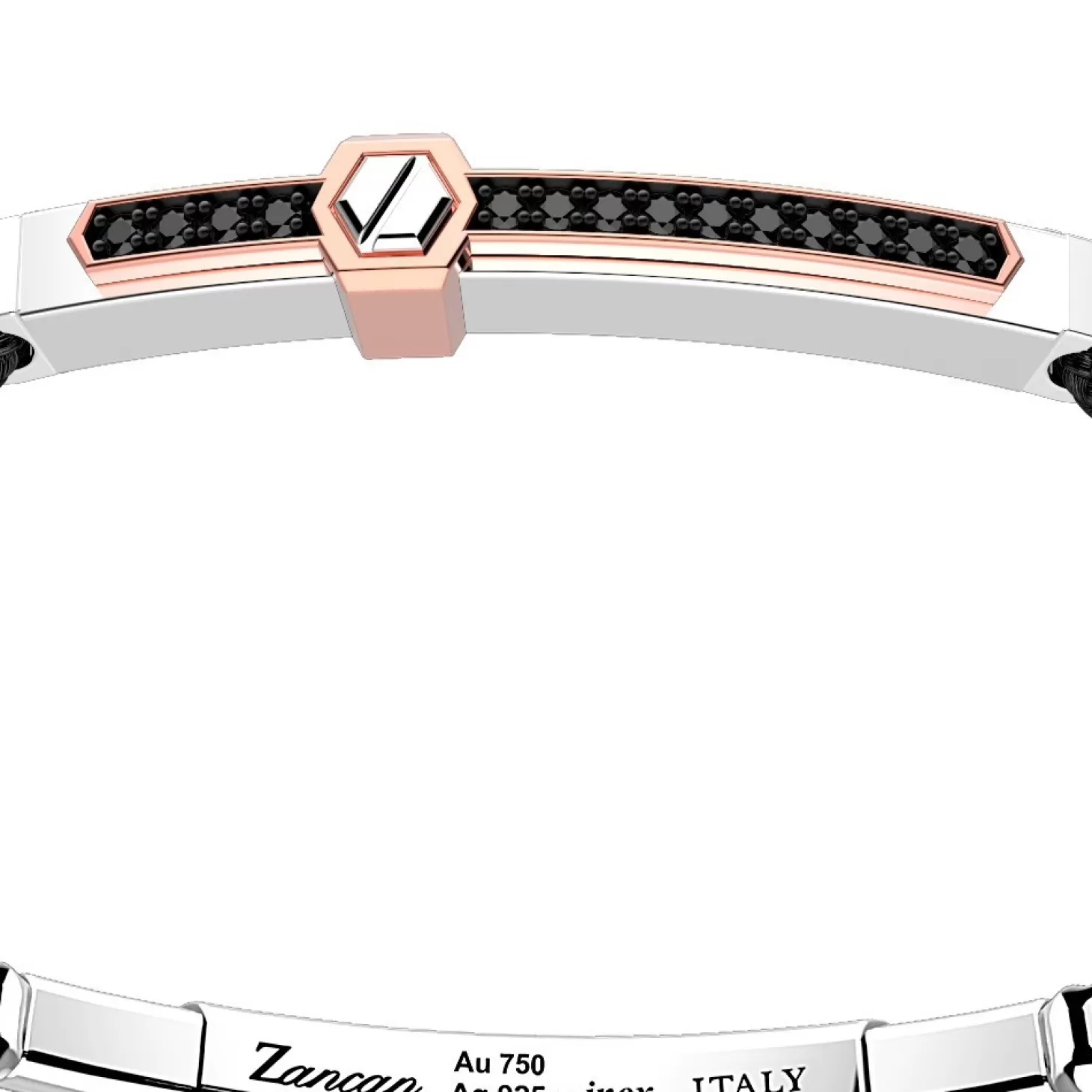 Zancan Gioielli Bracciale Zancan In Argento Con Inserti In Oro 18K, Pietre E Kevlar.> Bracciali