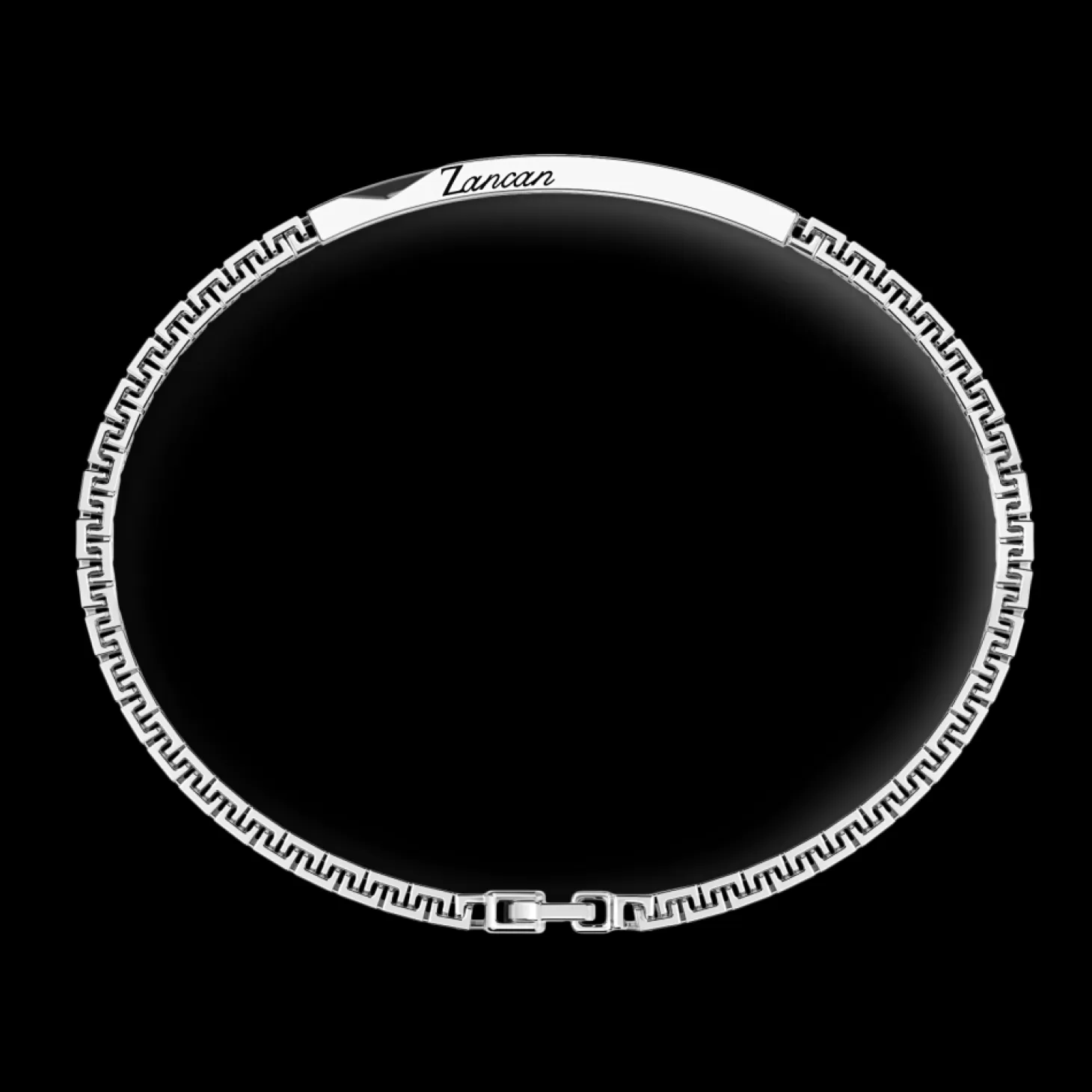 Zancan Gioielli Bracciale Zancan In Argento Con Targa E Pietre Nere.> Bracciali