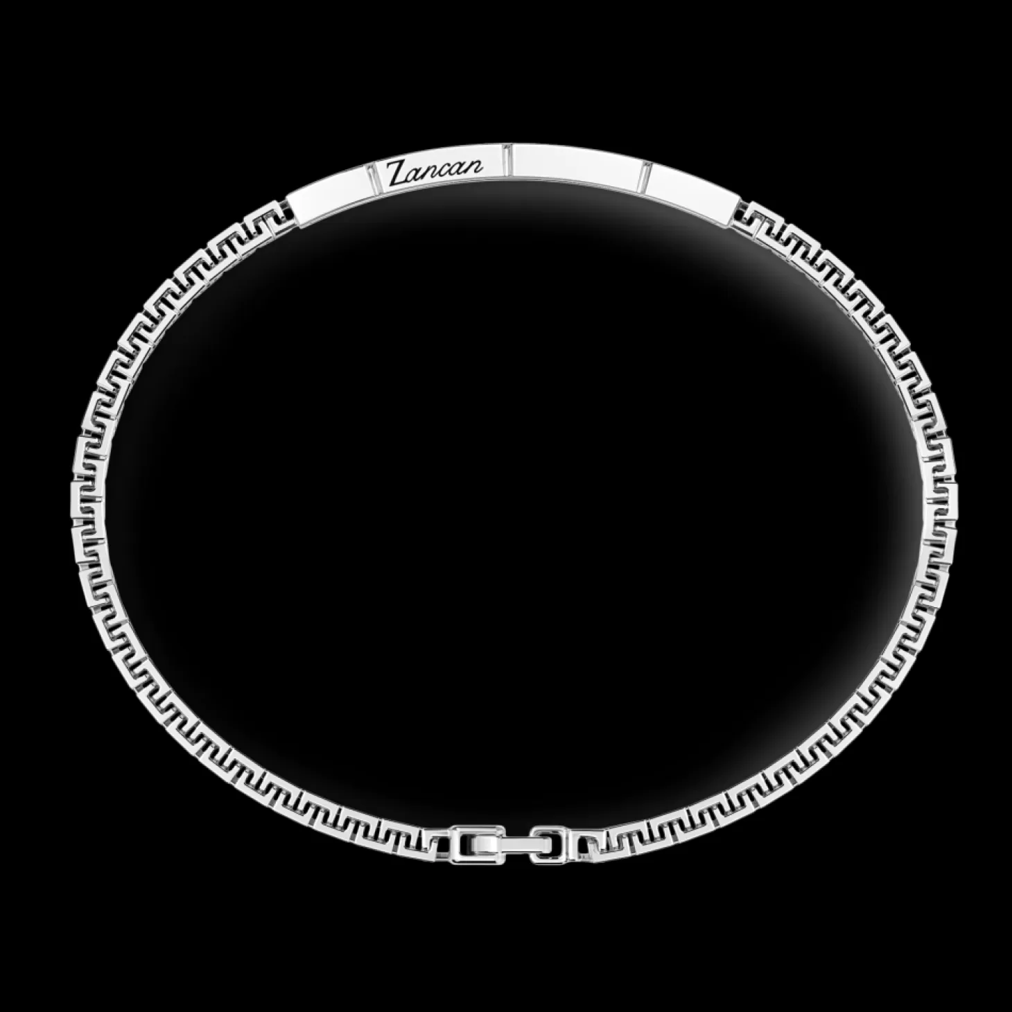 Zancan Gioielli Bracciale Zancan In Argento Con Targa E Pietre Nere.> Bracciali