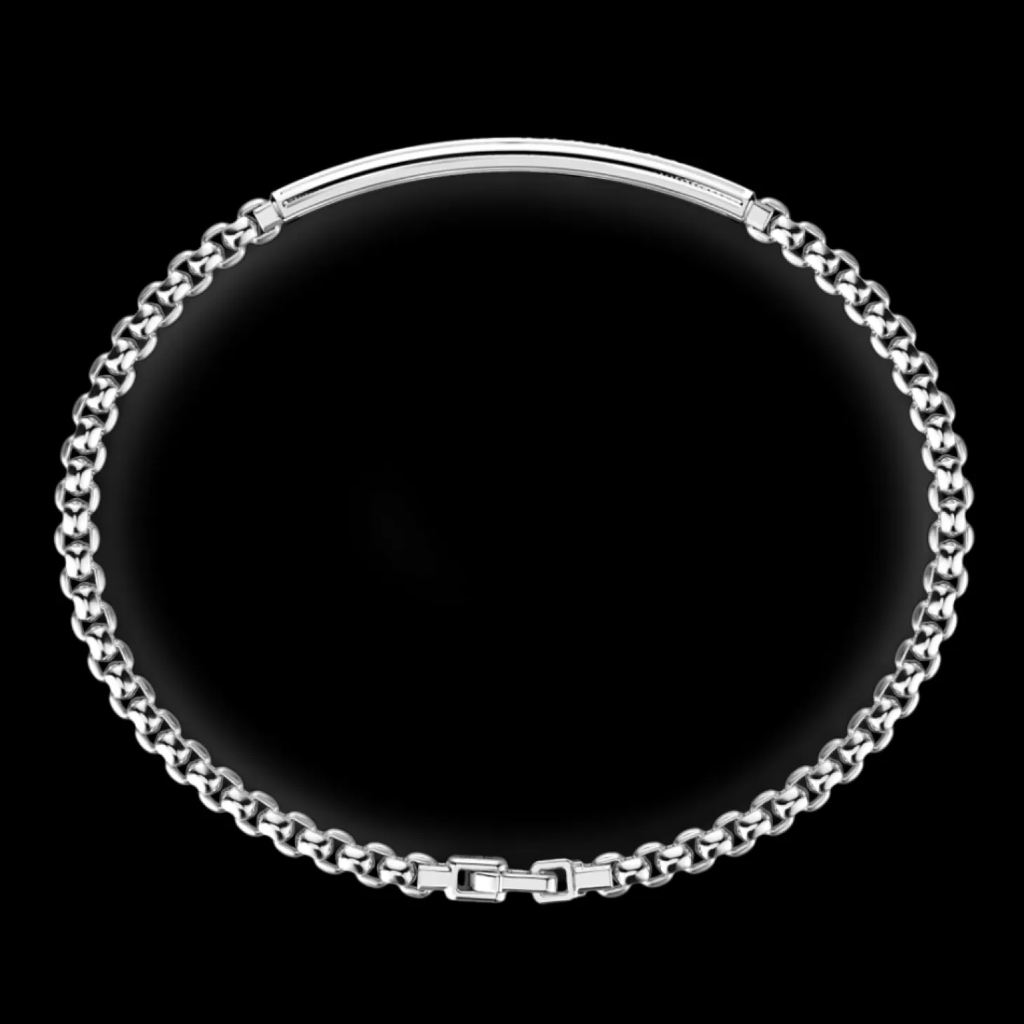 Zancan Gioielli Bracciale Zancan In Argento Con Targa E Pietre Nere.> Bracciali