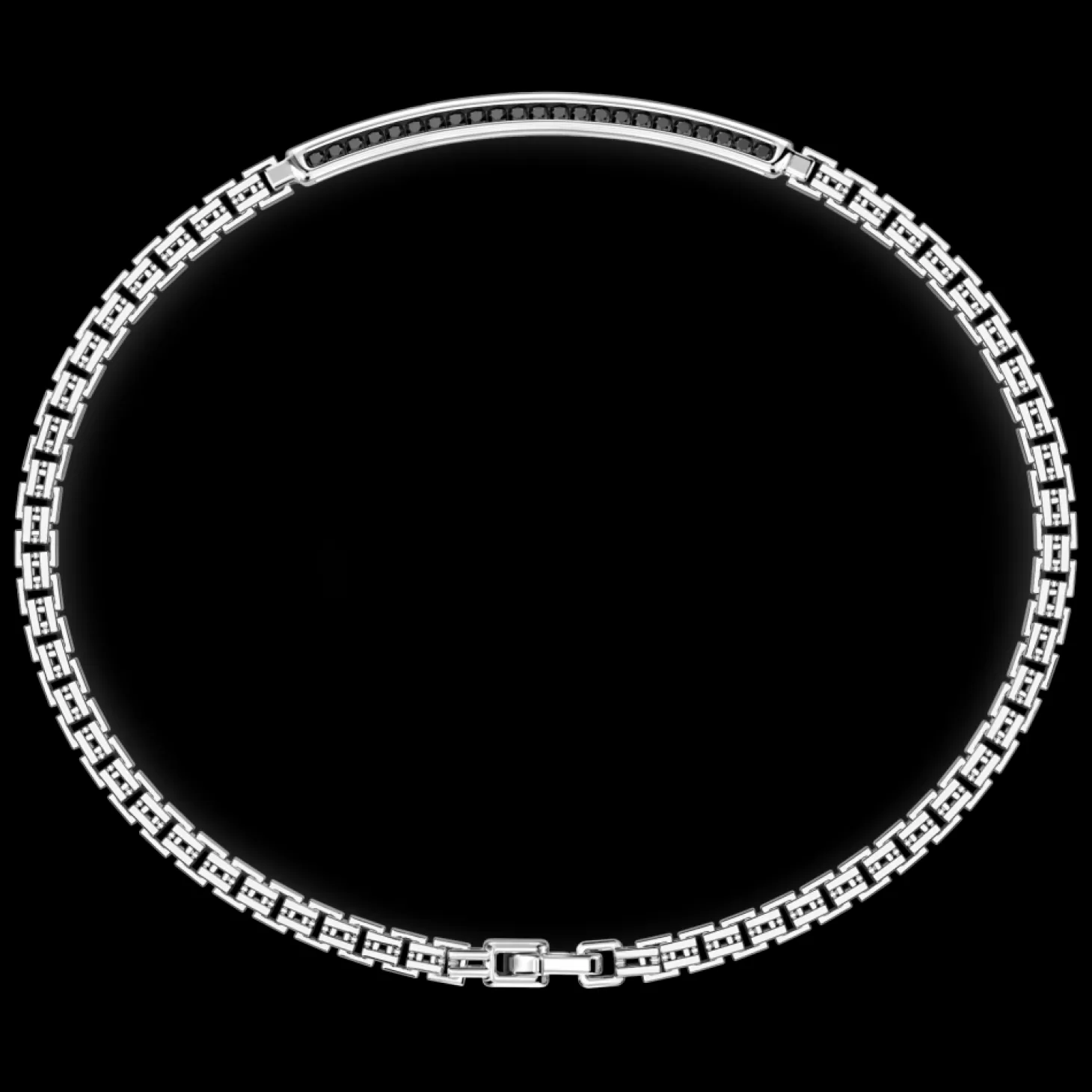 Zancan Gioielli Bracciale Zancan In Argento Con Targa E Pietre Nere.> Bracciali