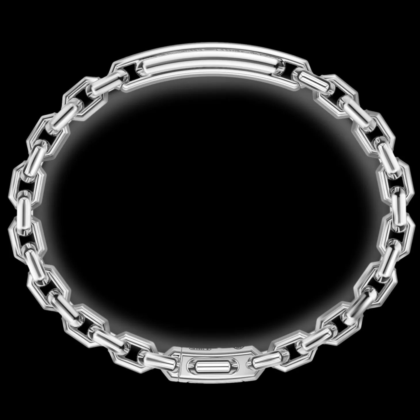 Zancan Gioielli Bracciale Zancan In Argento Con Targa E Pietre Nere.> Bracciali