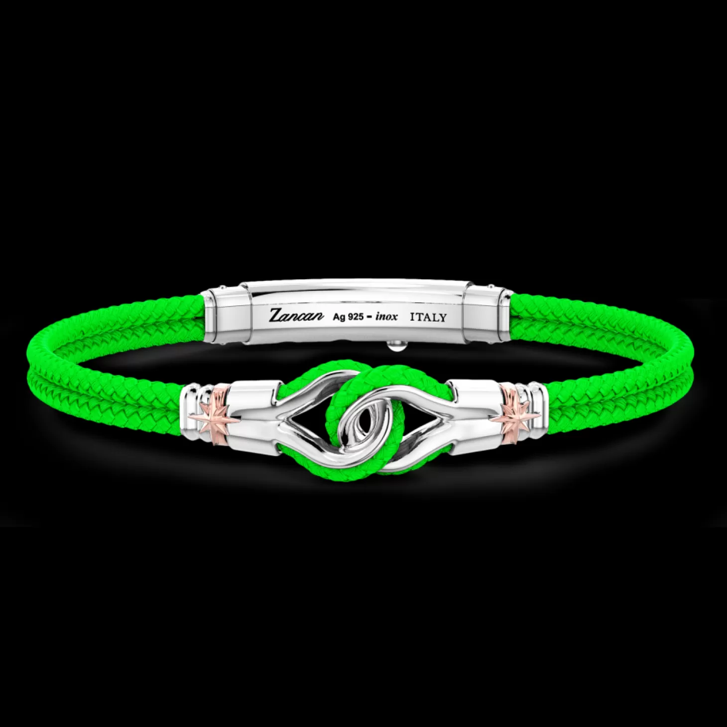 Zancan Gioielli Bracciale Zancan In Kevlar Con Nodo Nautico In Argento.> Bracciali