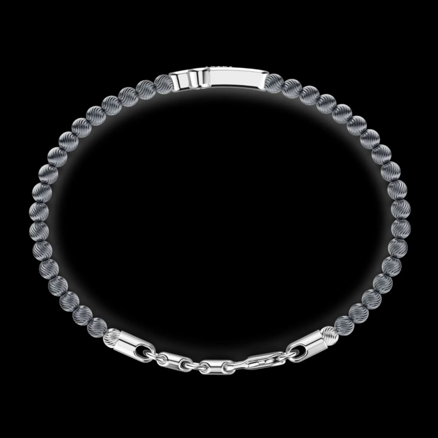 Zancan Gioielli Bracciale Zancan Morbido Con Sfere In Argento E Croce Con Pietre.> Bracciali