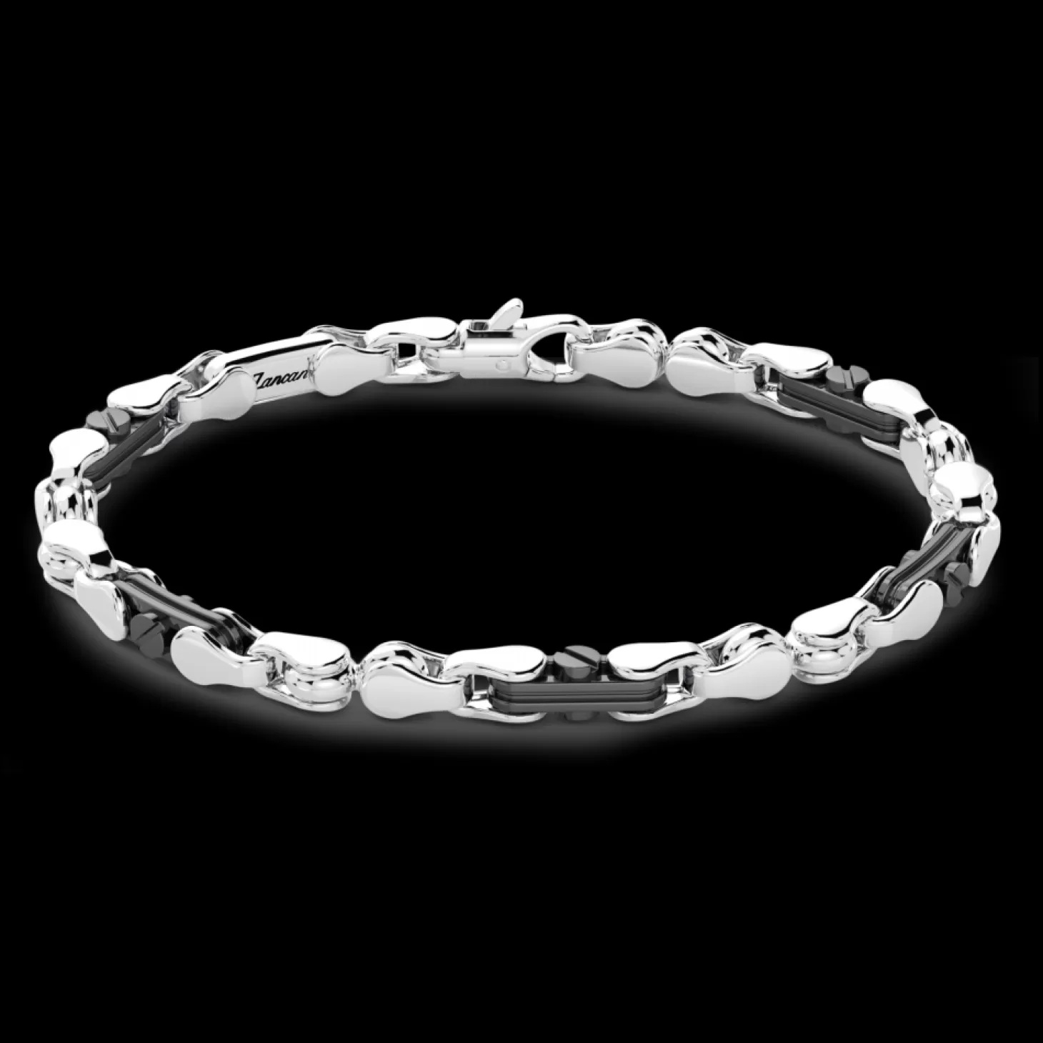 Zancan Gioielli Bracciale Zancan Solo Maglia In Argento E Ceramica.> Bracciali